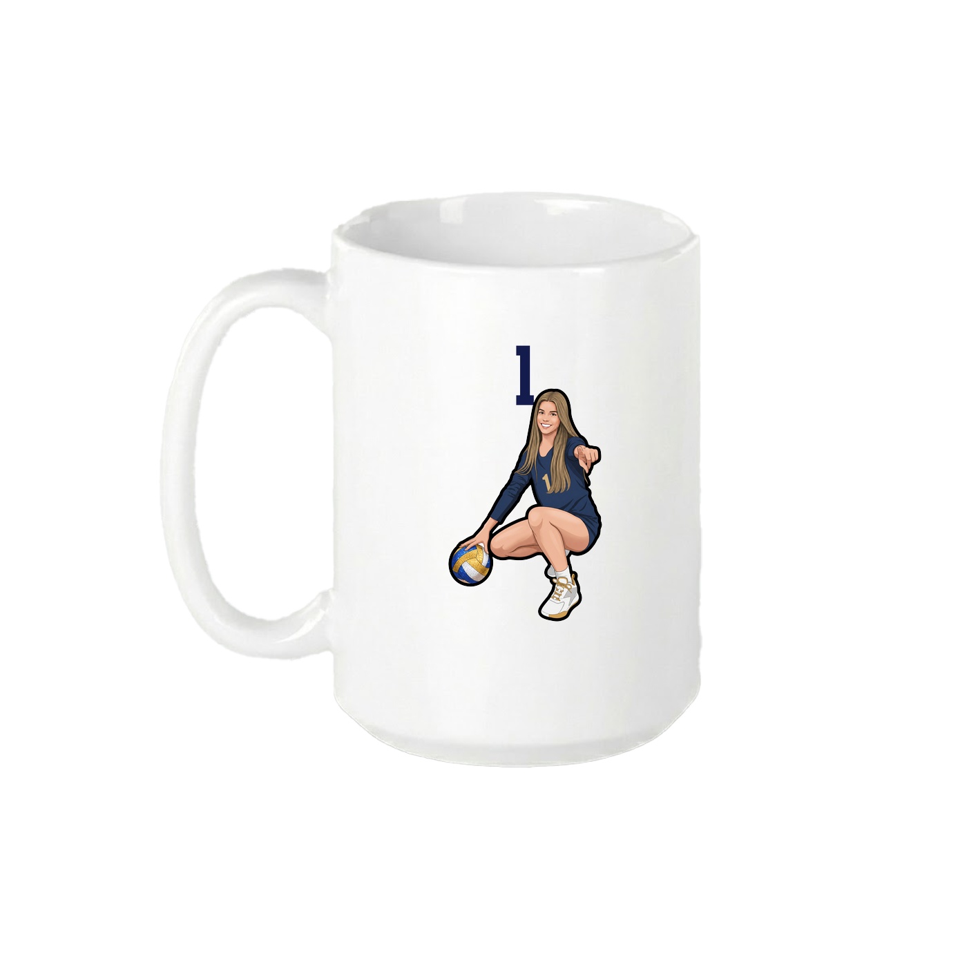 15oz Coffee Mug — Number Top in White