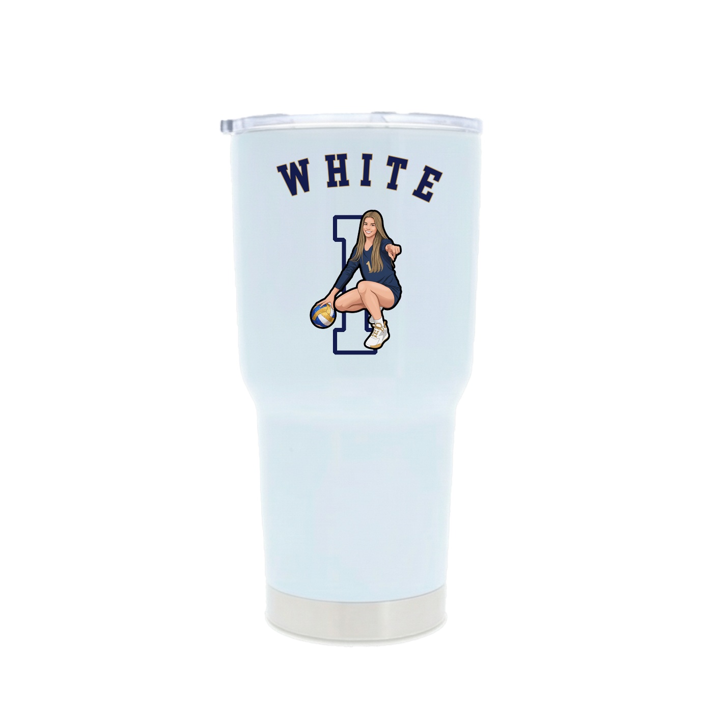 30oz Stainless Steel Tumbler — Shirsey Arch in White