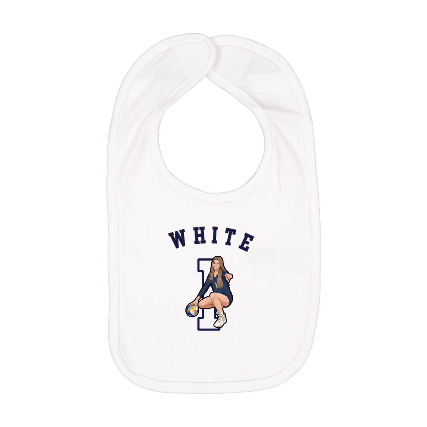 Infant Bib — Shirsey Arch in White