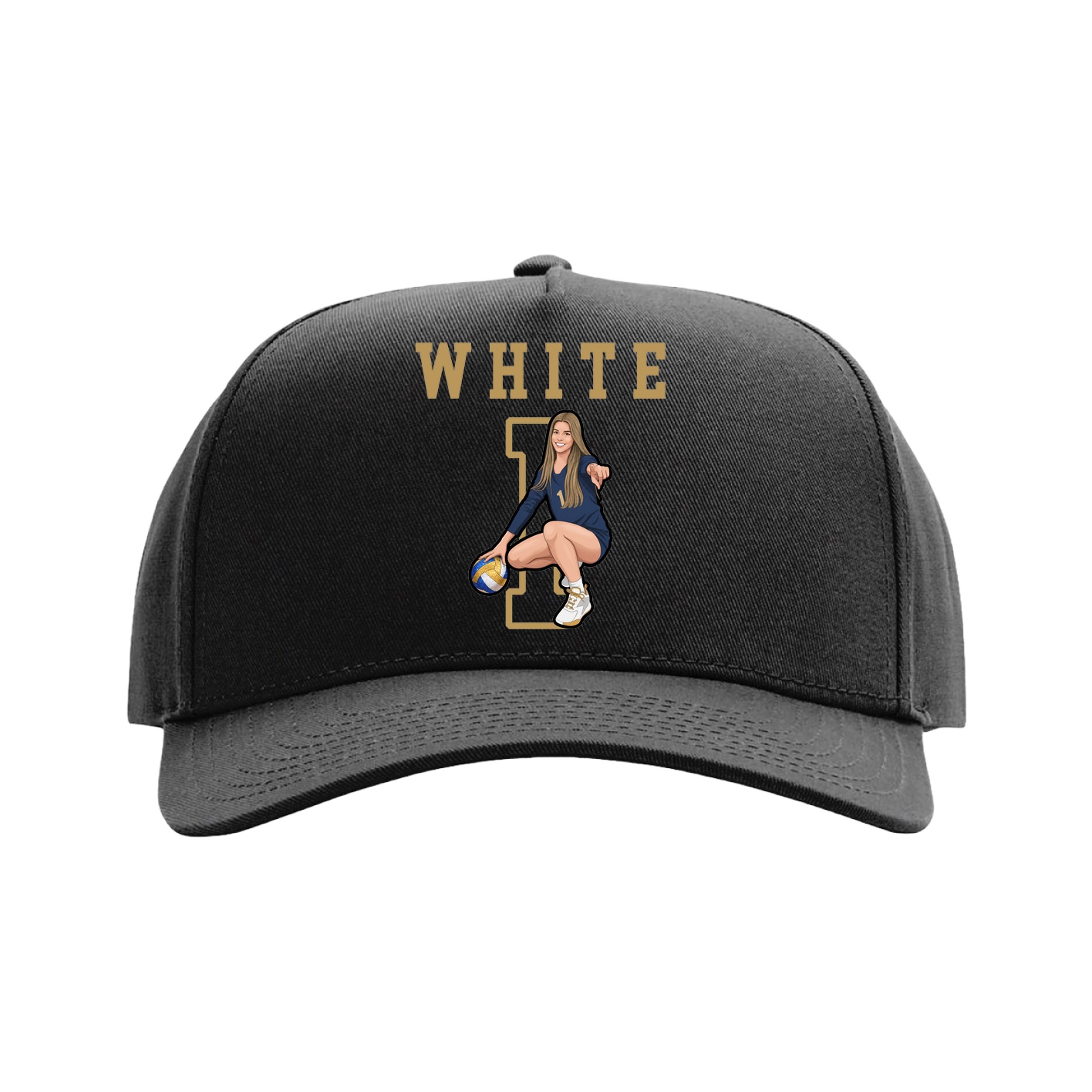 Full Fabric Five-Panel Champ Cap — Shirsey in Black