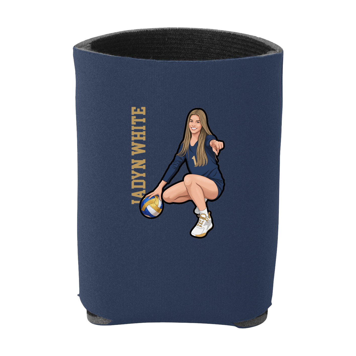 Can Holder — Name Vertical in Navy