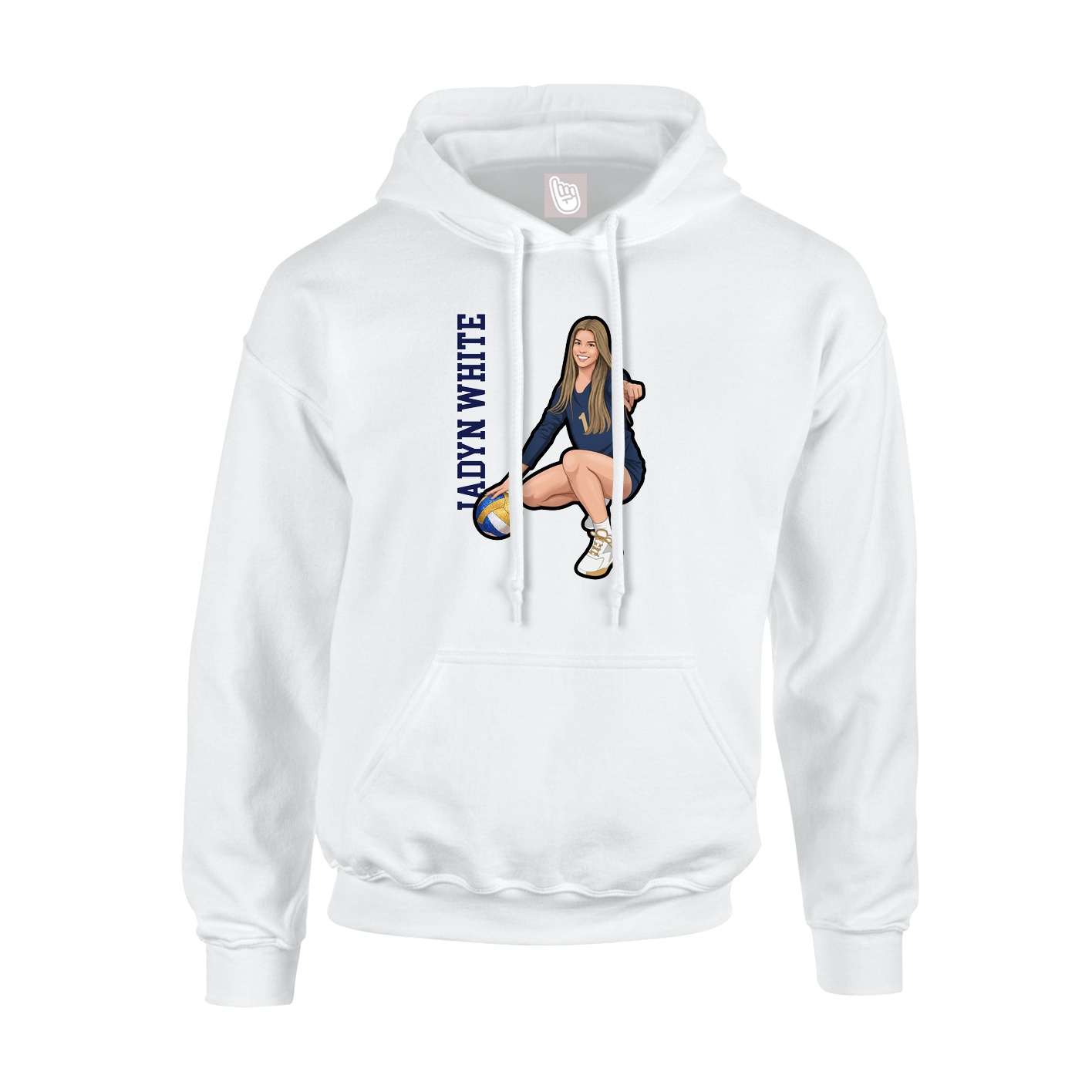 Youth Hoodie — Name Vertical in White