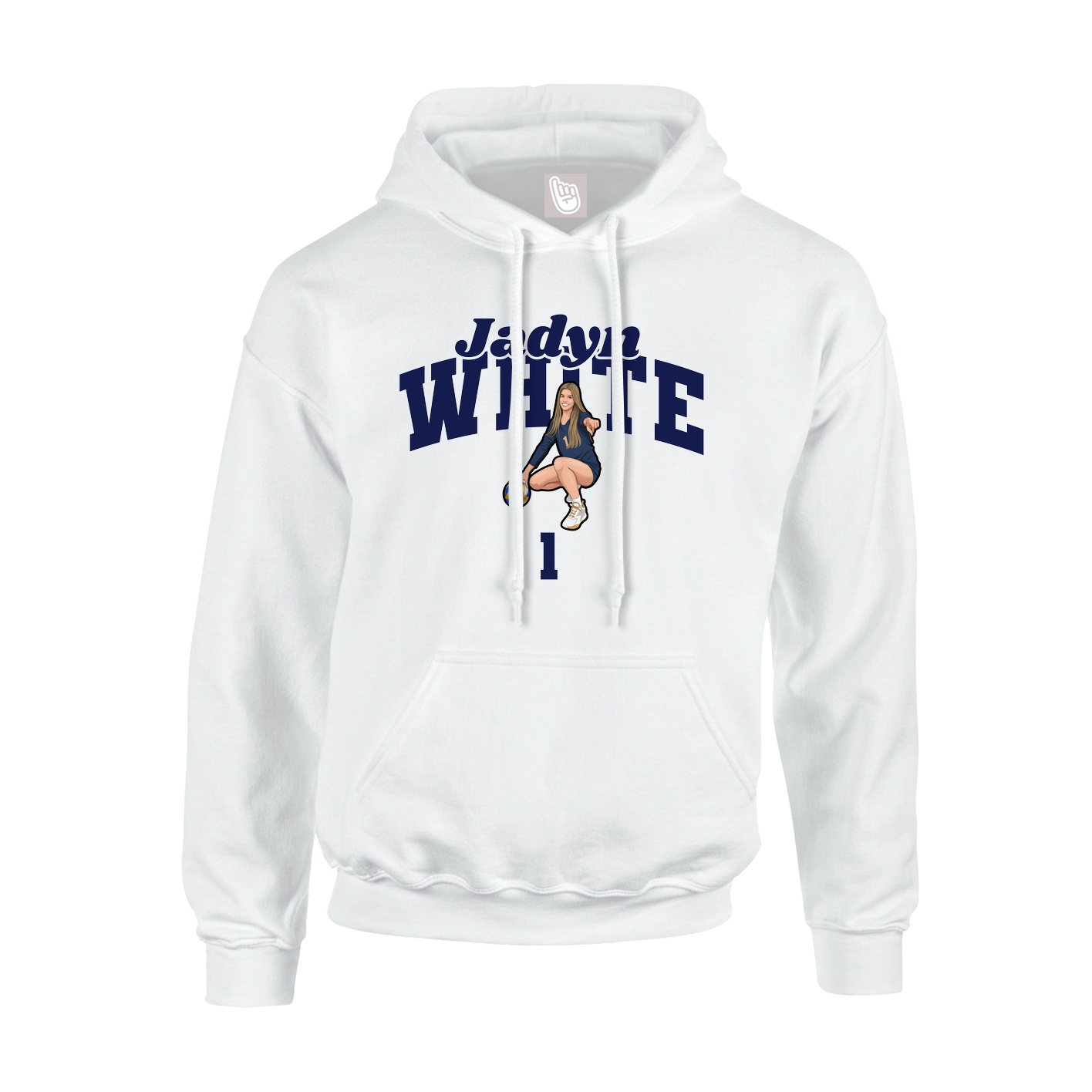 Hoodie — Signature Arch in White