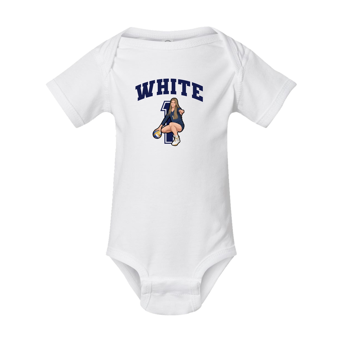 Baby Onesie — Number in White
