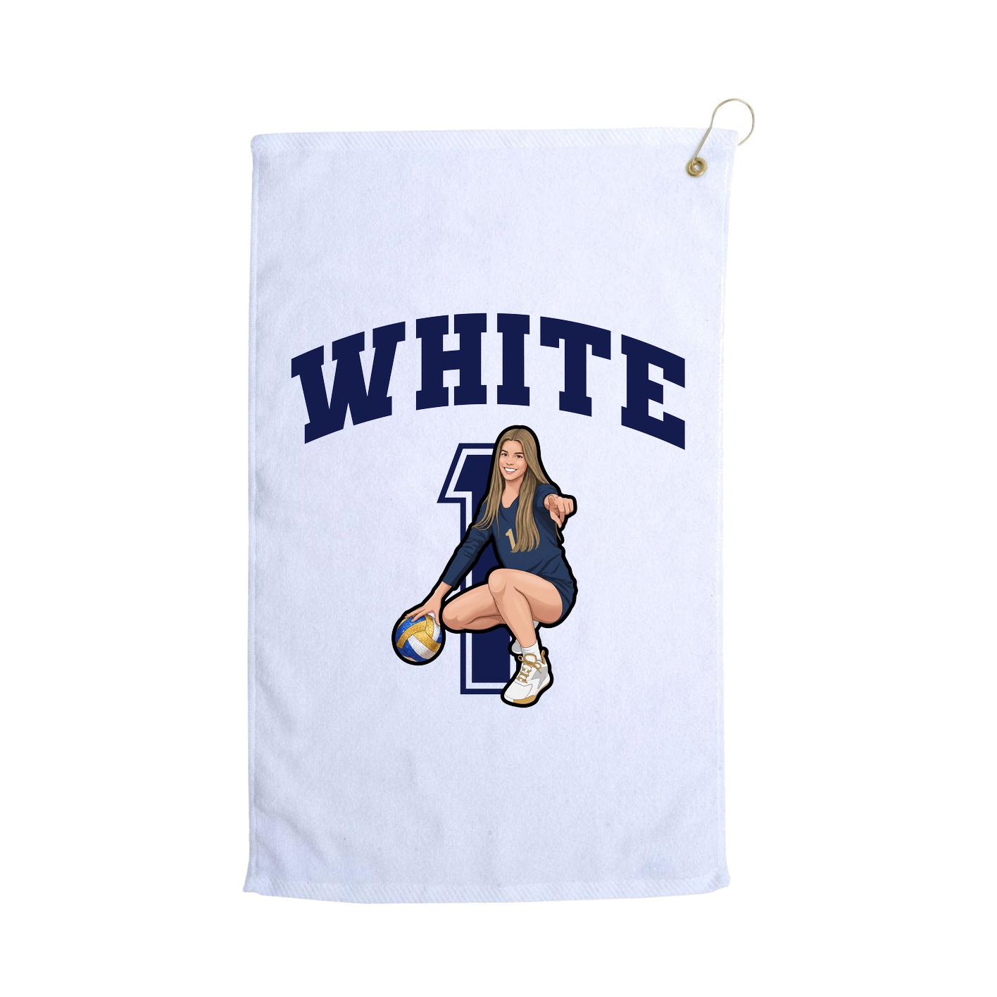 Golf Towel — Number in White