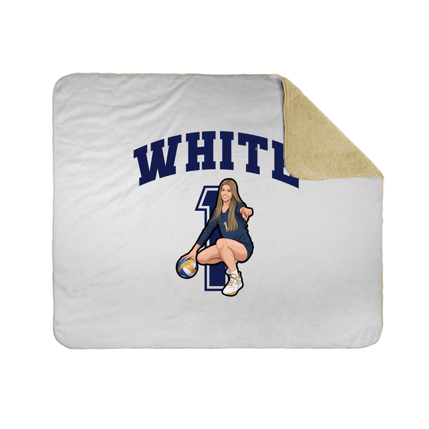 Throw Blanket — Number in White