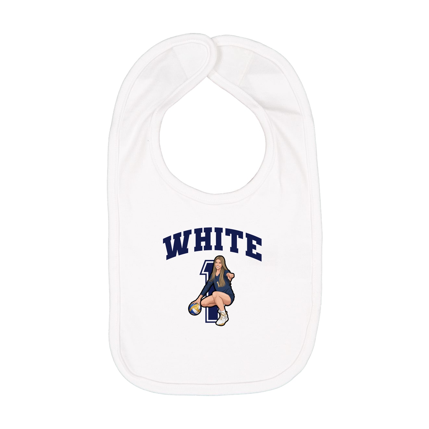 Infant Bib — Number in White