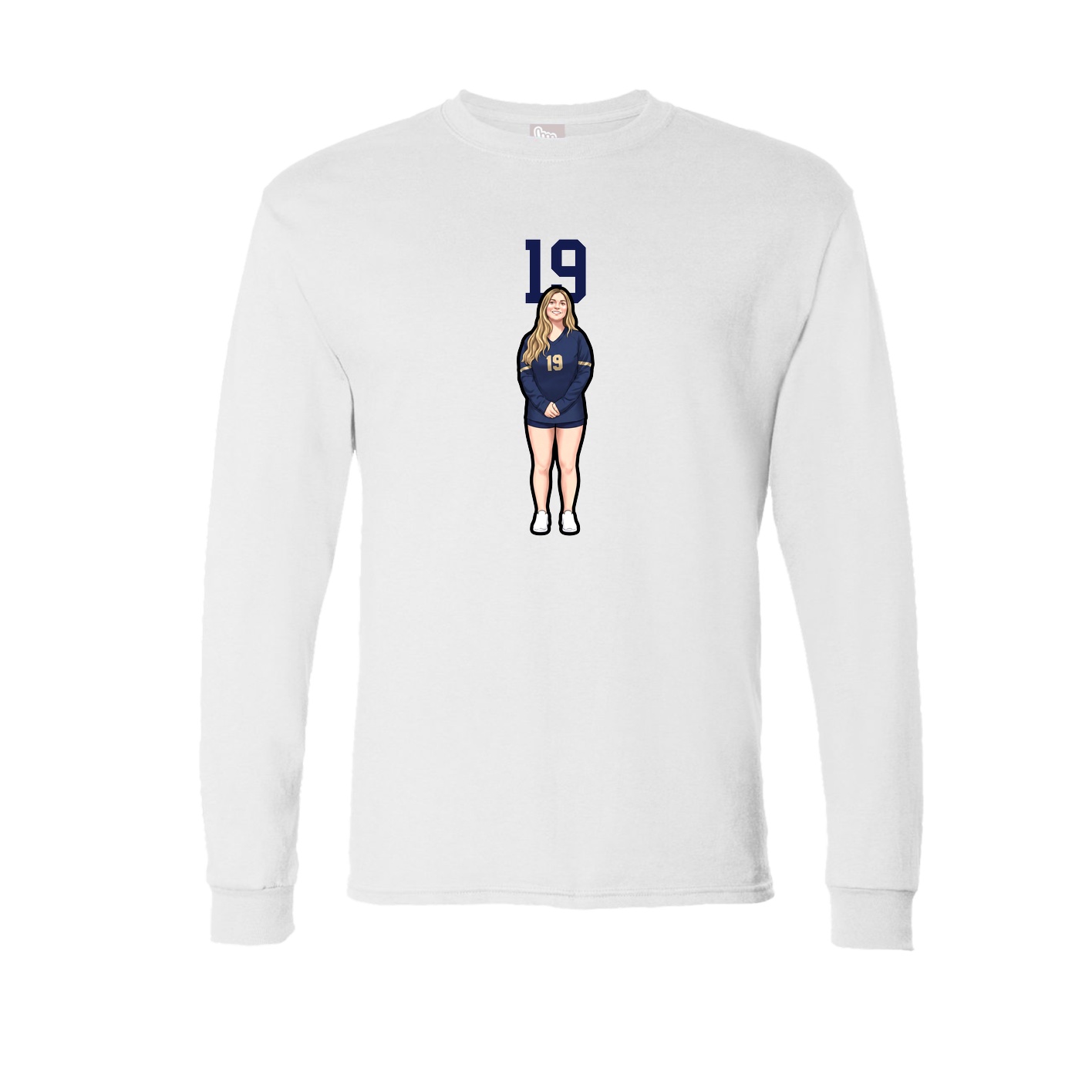 Long Sleeve Tee — Number Top in White