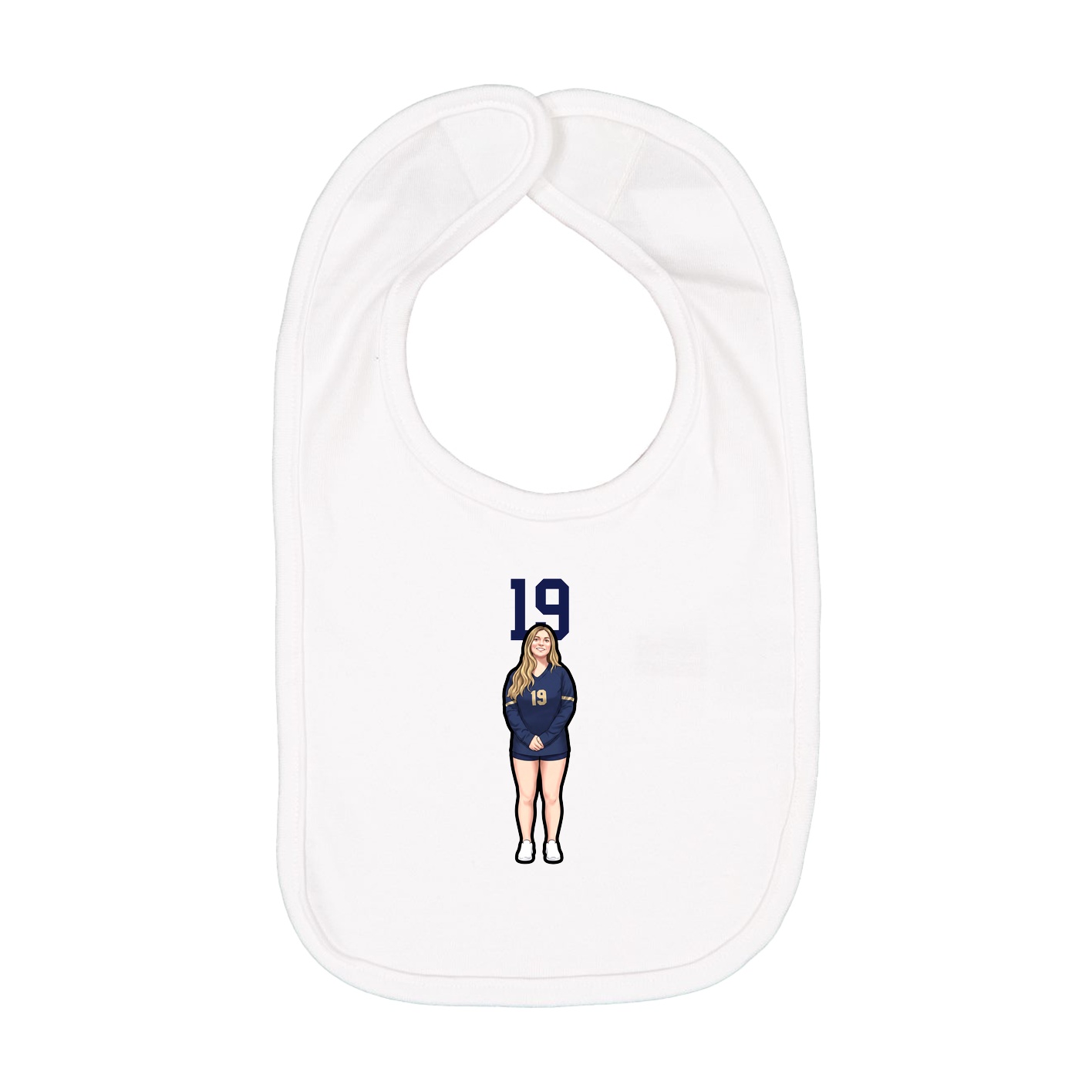 Infant Bib — Number Top in White