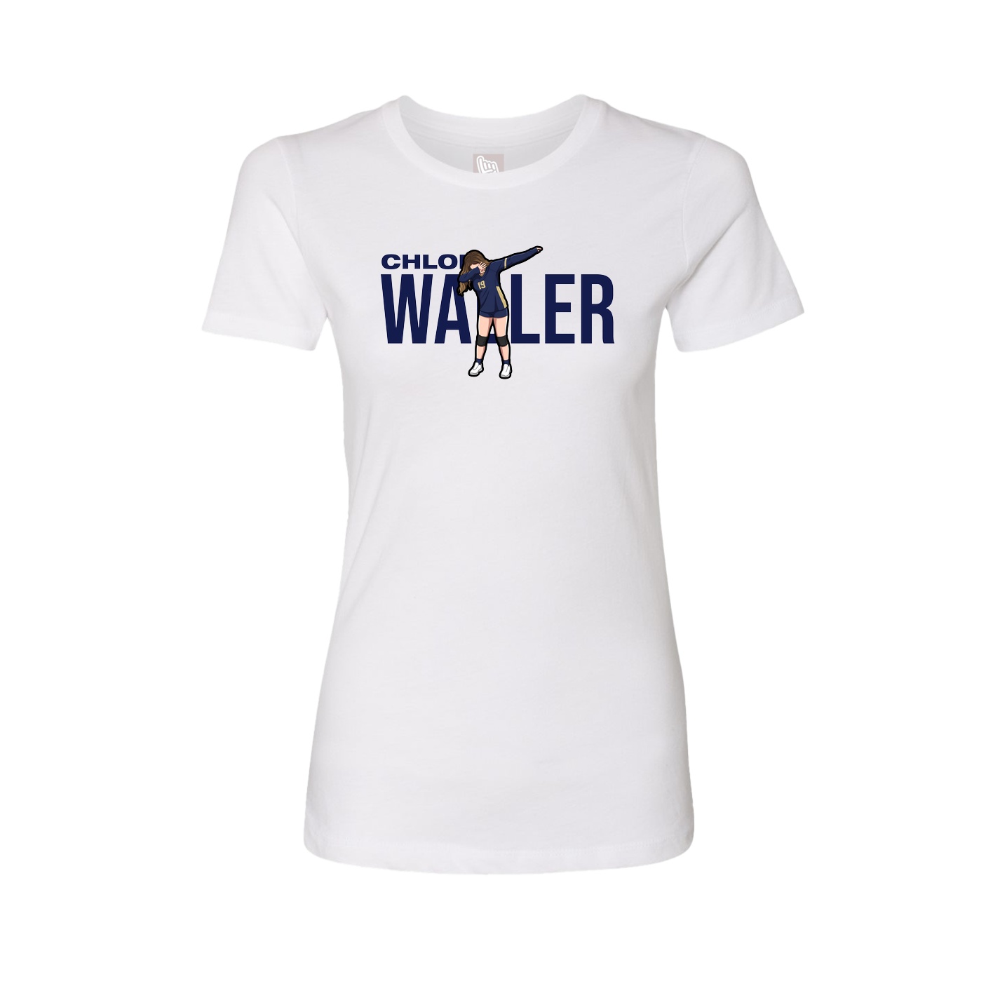 Fitted Women's Tee — Player Name in White