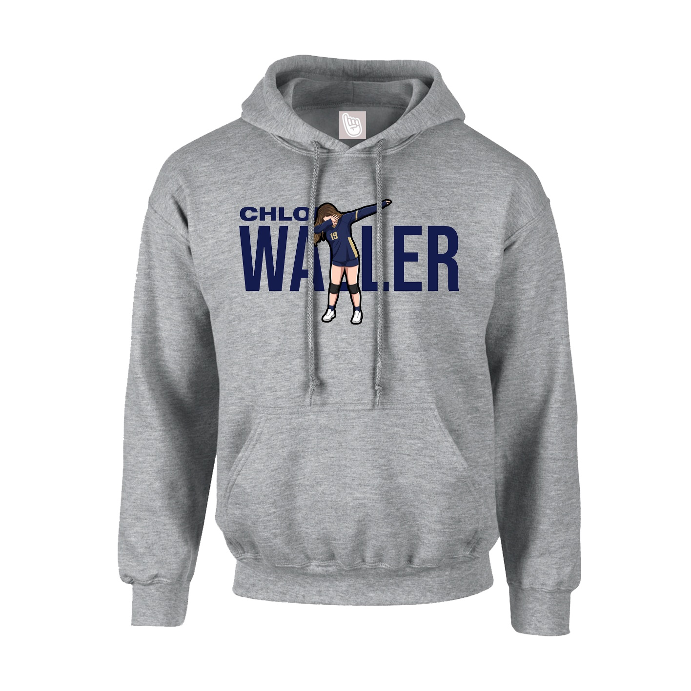 Youth Hoodie — Player Name in Grey