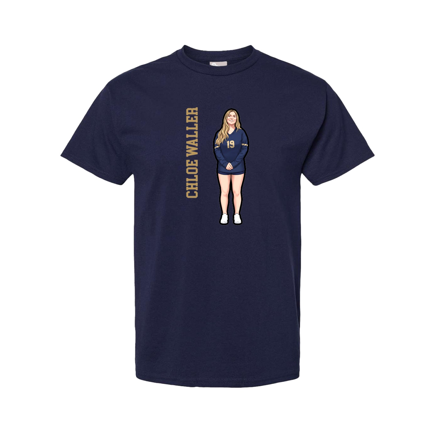 Tee — Name Vertical in Navy