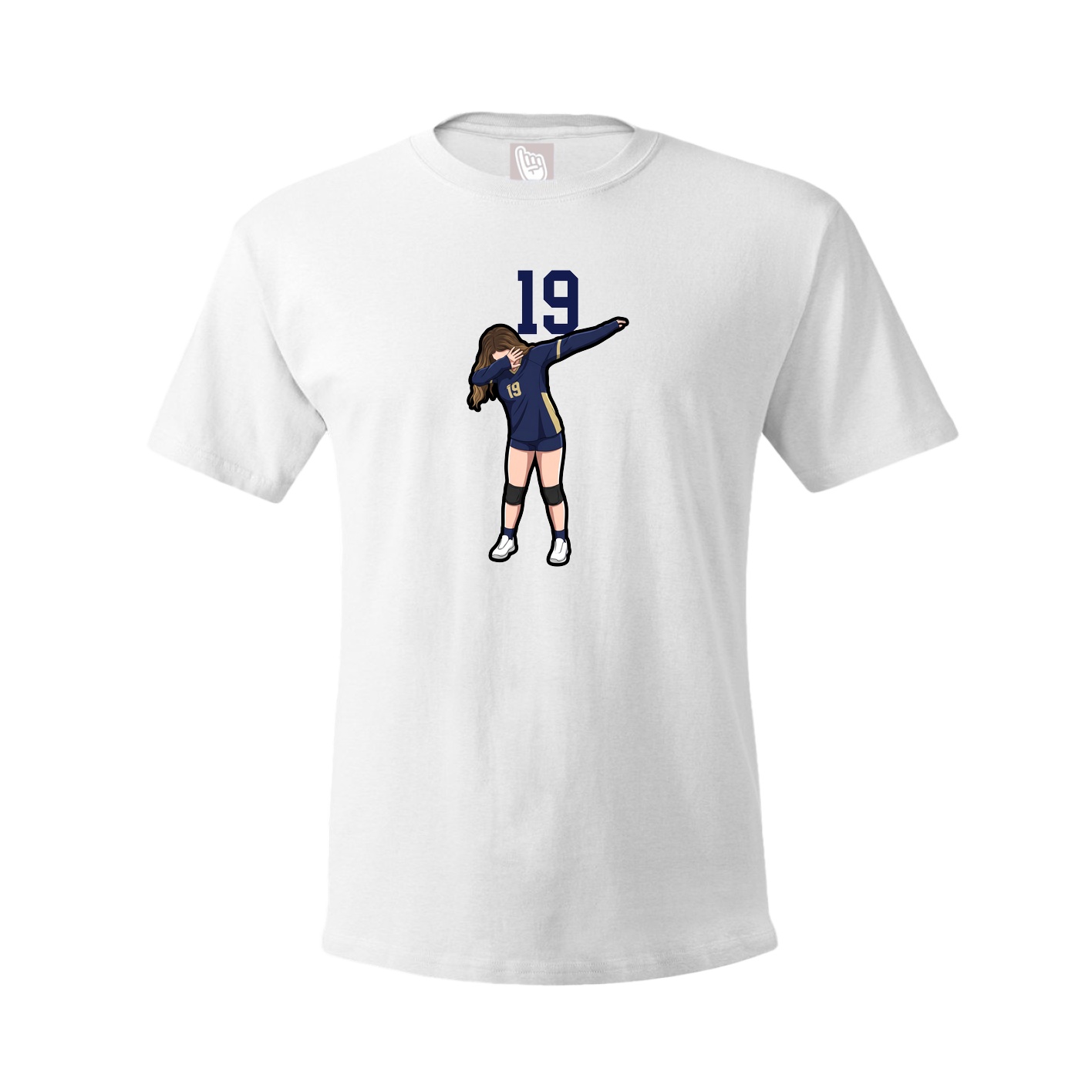 Youth Tee — Number Top in White