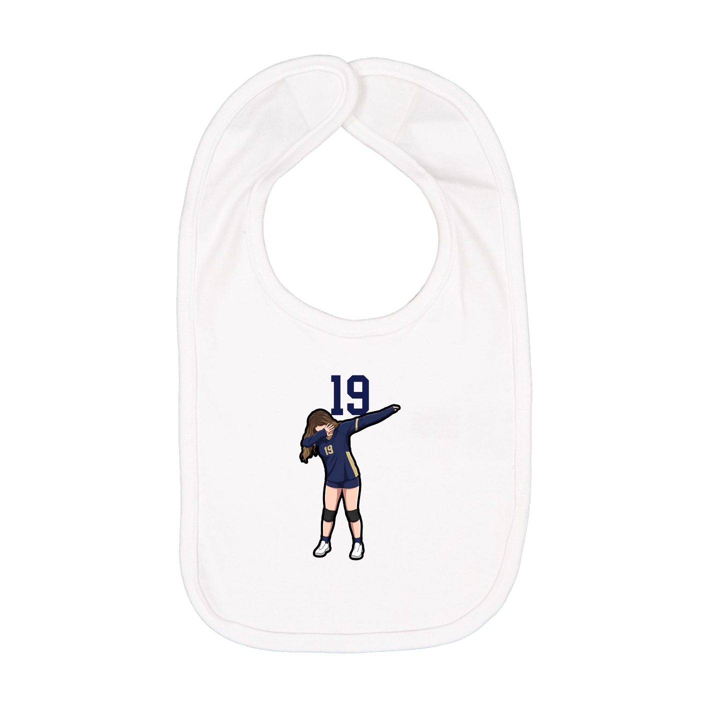 Infant Bib — Number Top in White