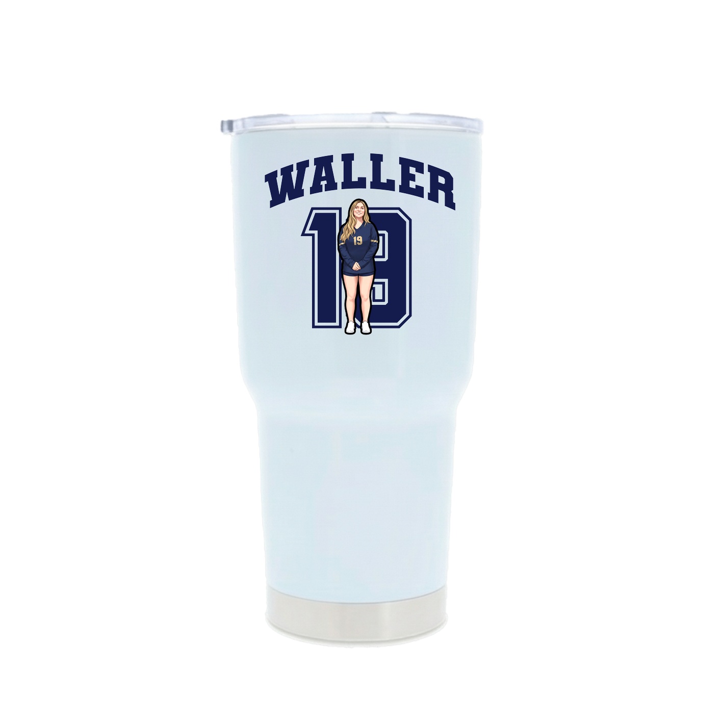 30oz Stainless Steel Tumbler — Number in White