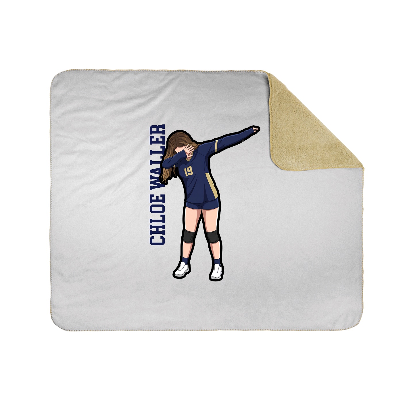 Throw Blanket — Name Vertical in White