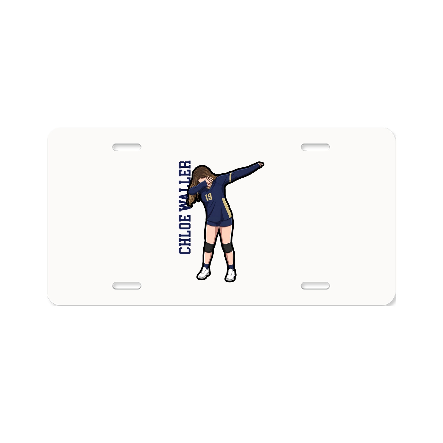 License Plate — Name Vertical in Classic