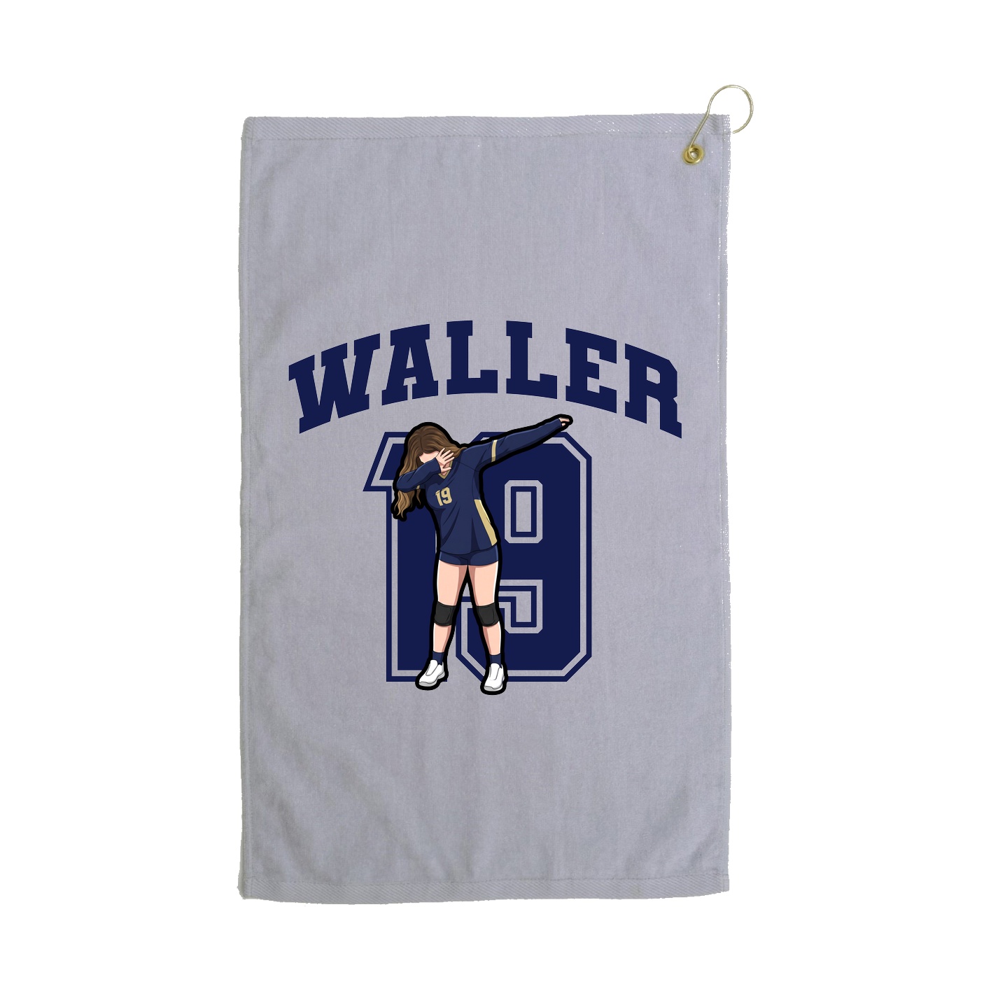 Golf Towel — Number in Grey