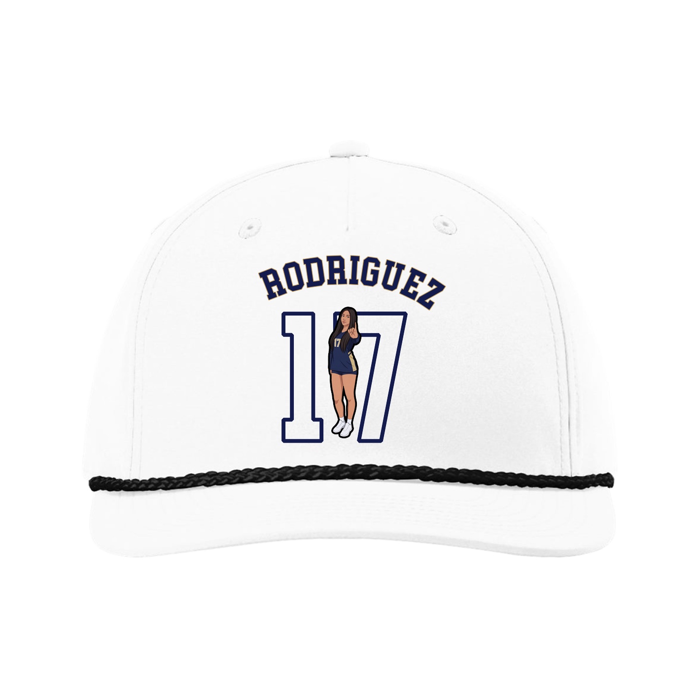 Five-Panel Classic Rope Cap — Shirsey Arch in White