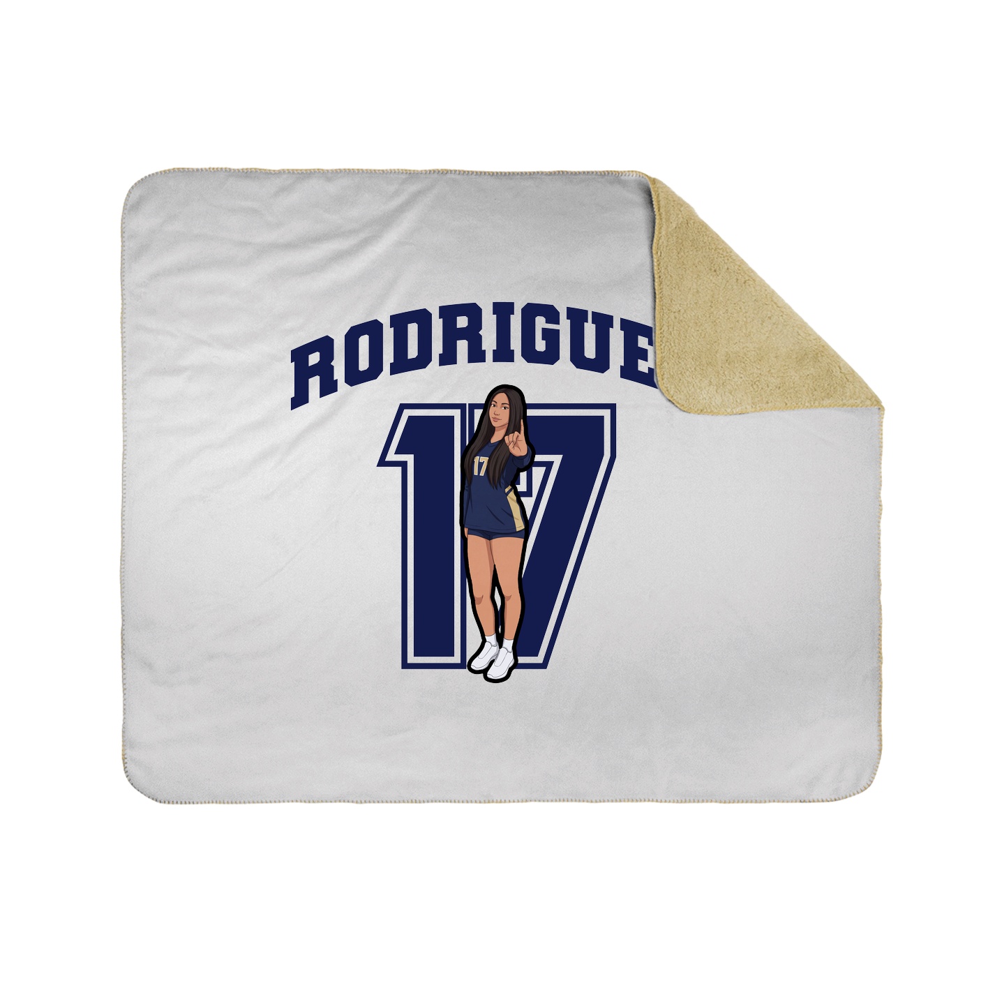 Throw Blanket — Number in White