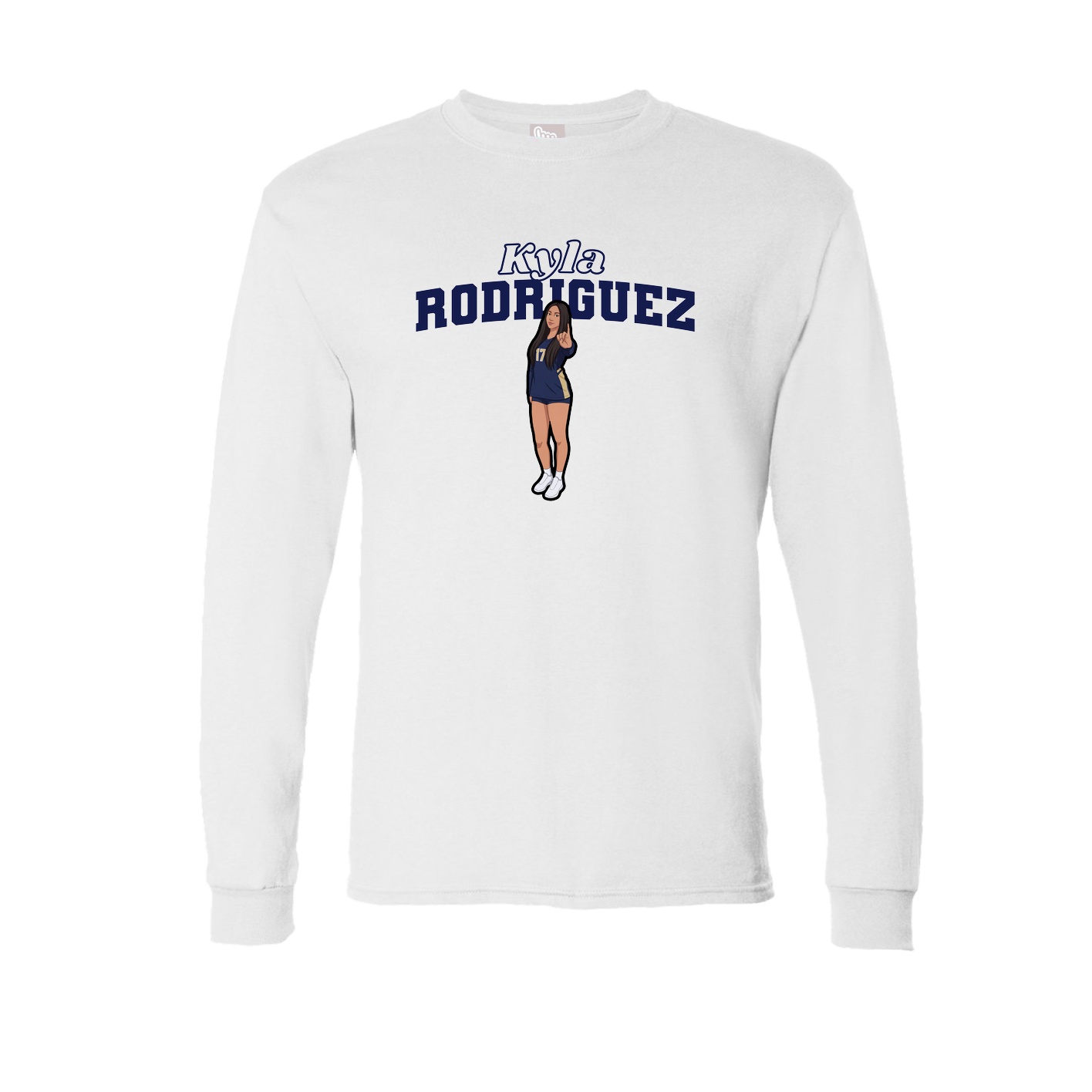 Long Sleeve Tee — Name Arch in White
