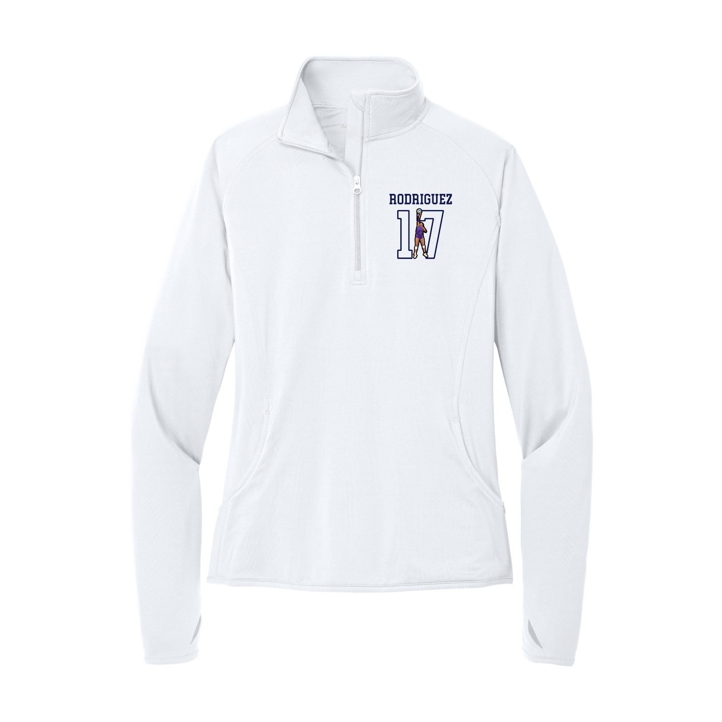 Women's Q-Zip Pullover — Shirsey in White