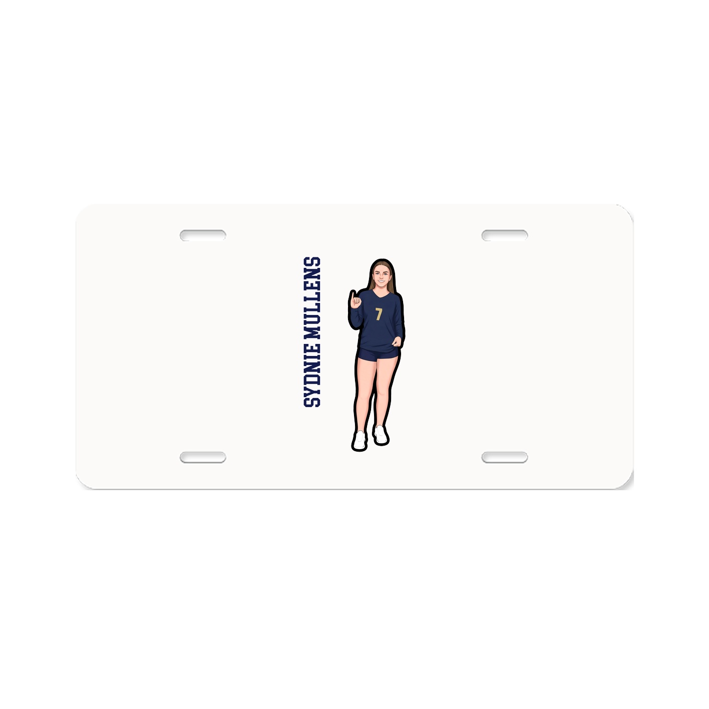 License Plate — Name Vertical in Classic