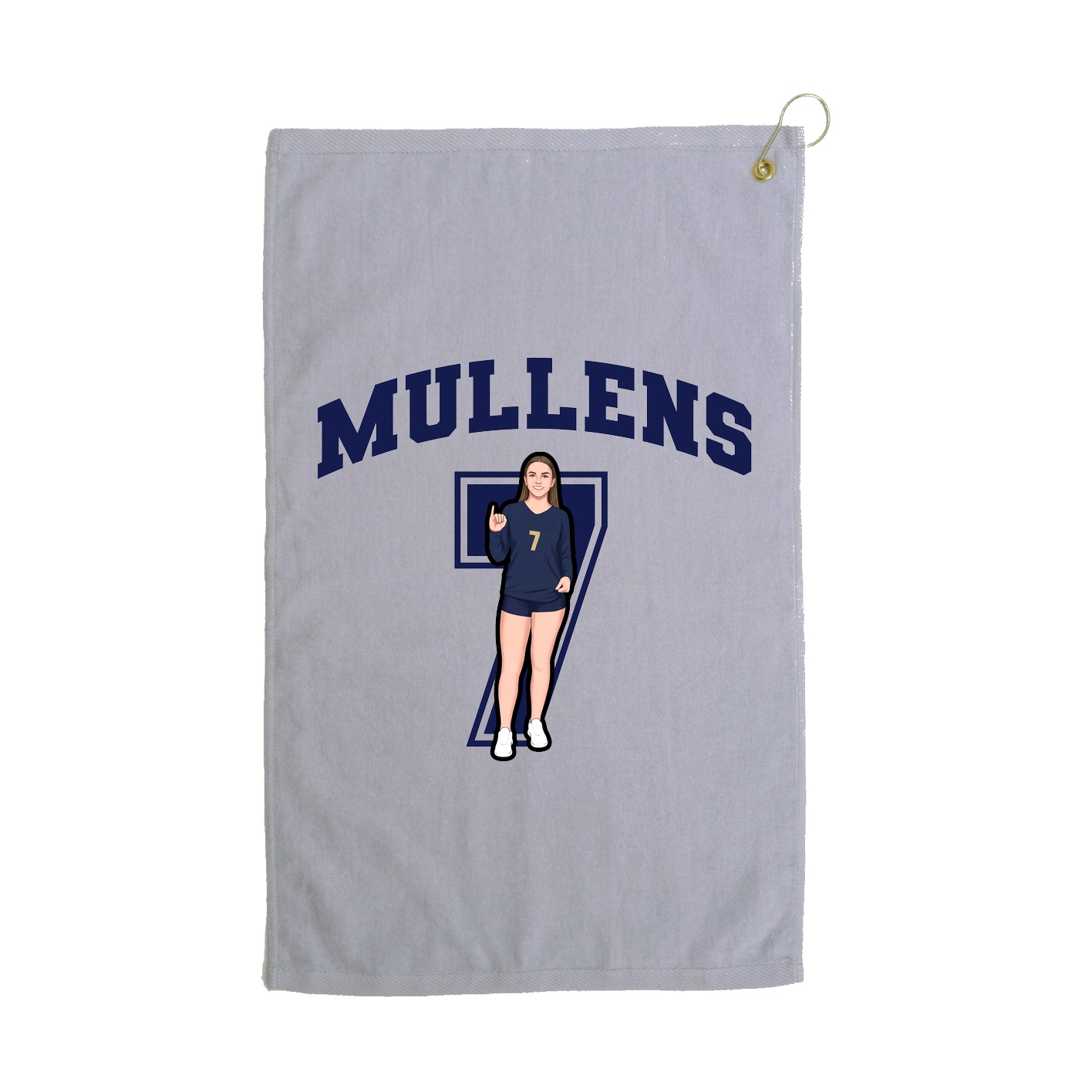 Golf Towel — Number in Grey