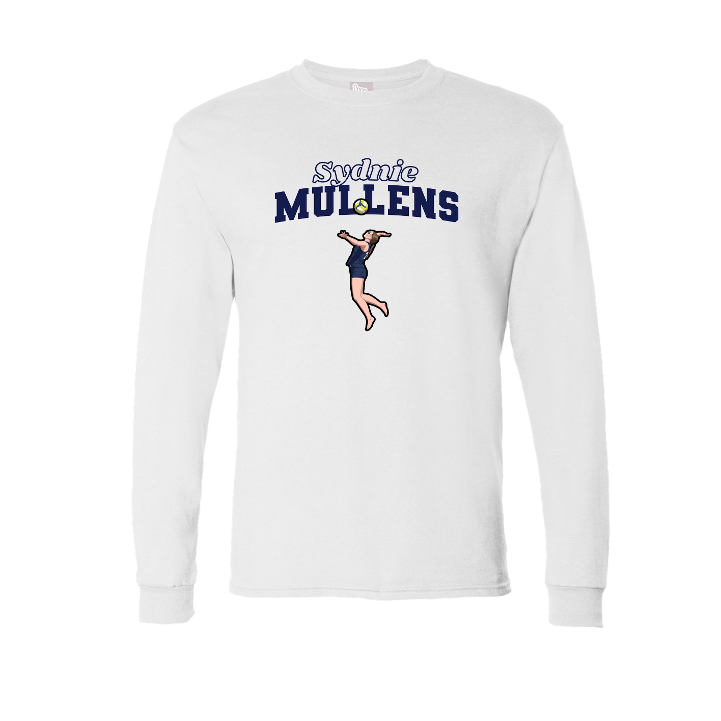 Long Sleeve Tee — Name Arch in White
