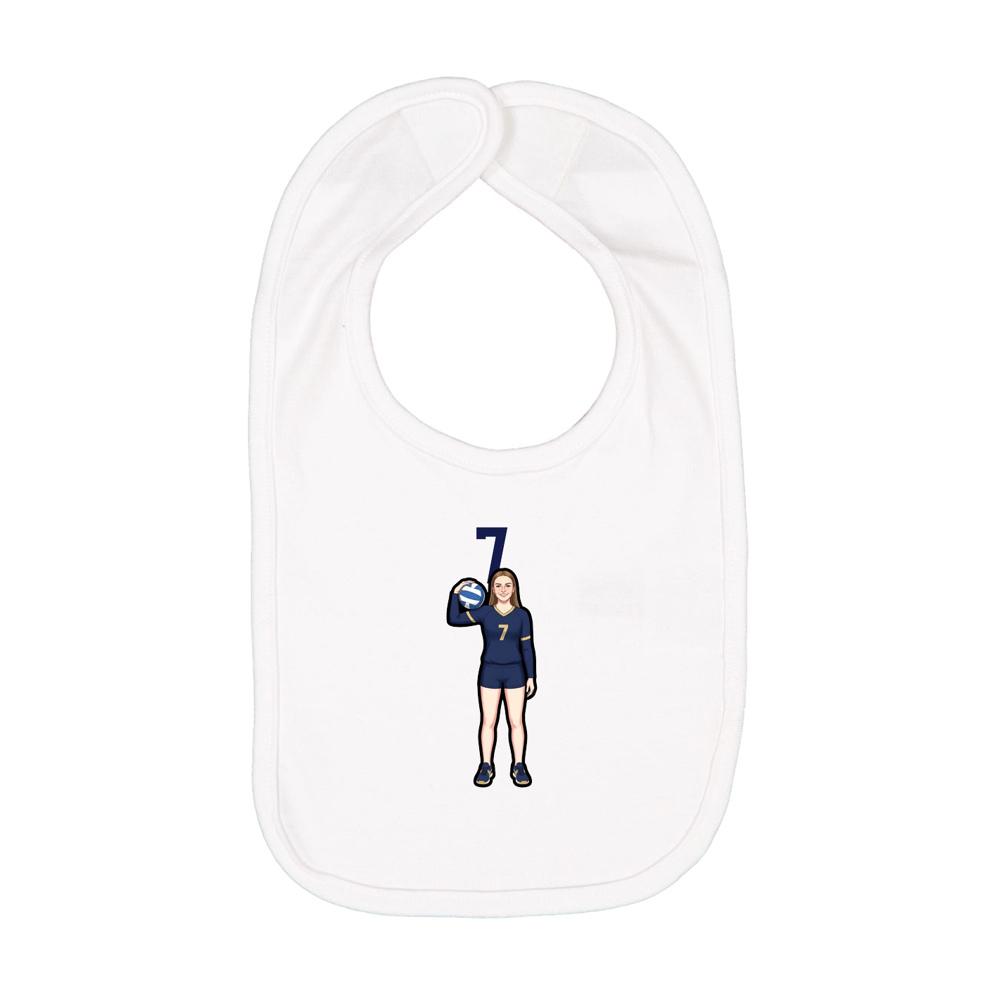 Infant Bib — Number Top in White