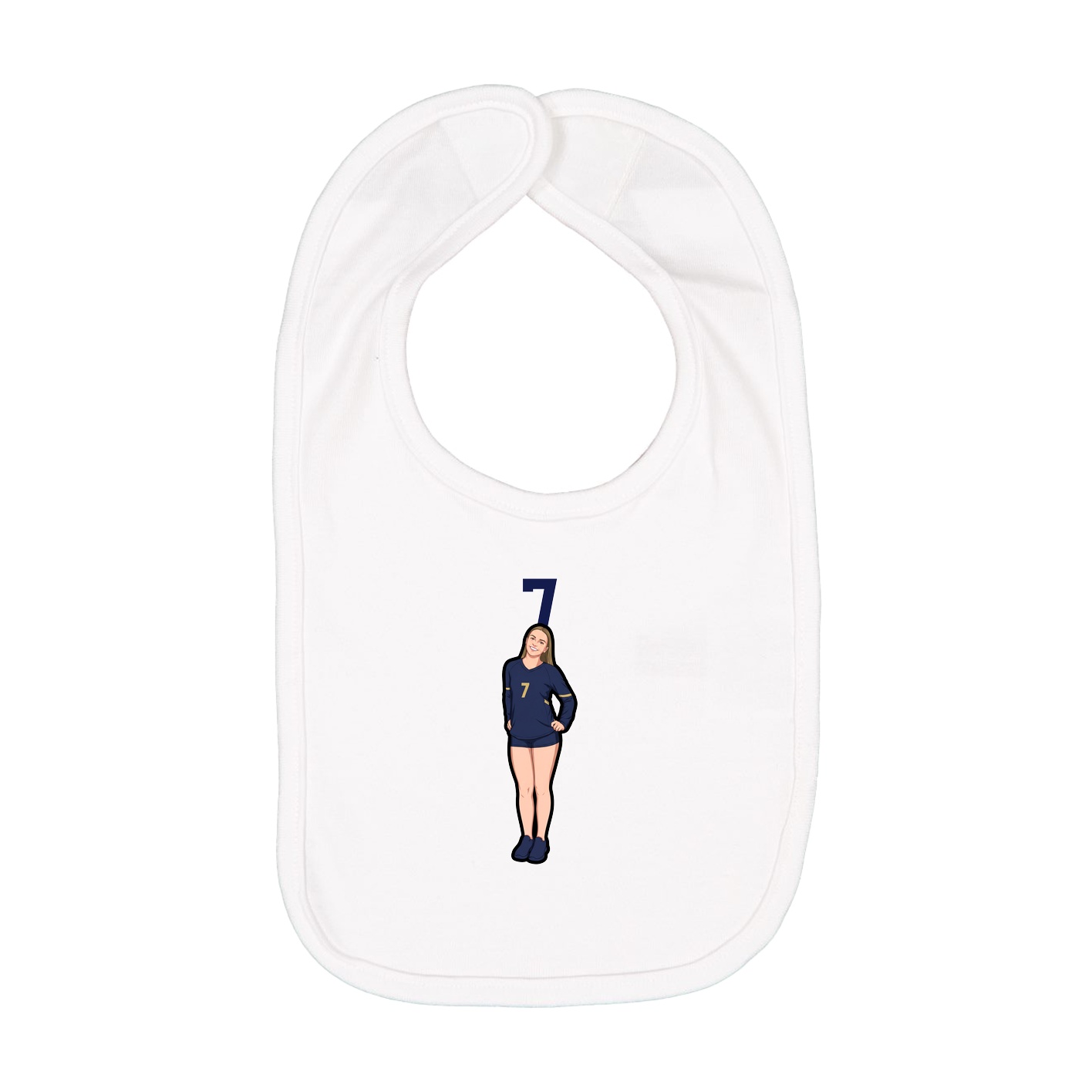 Infant Bib — Number Top in White