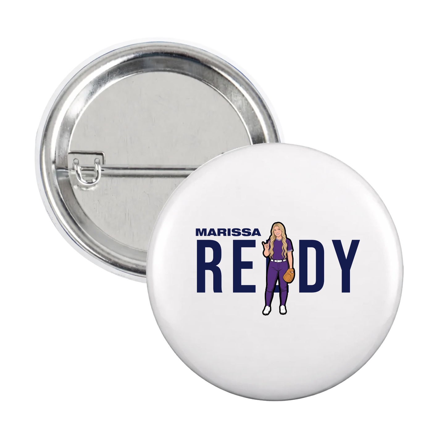 Game Day Button — Player Name in White