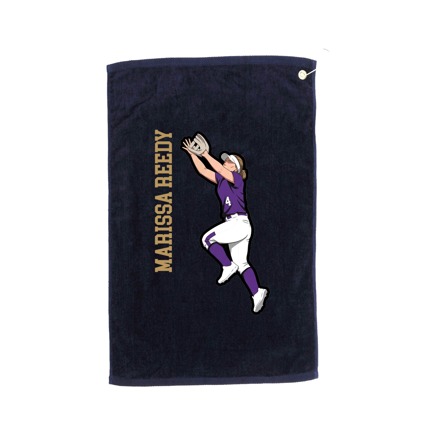 Golf Towel — Name Vertical in Navy