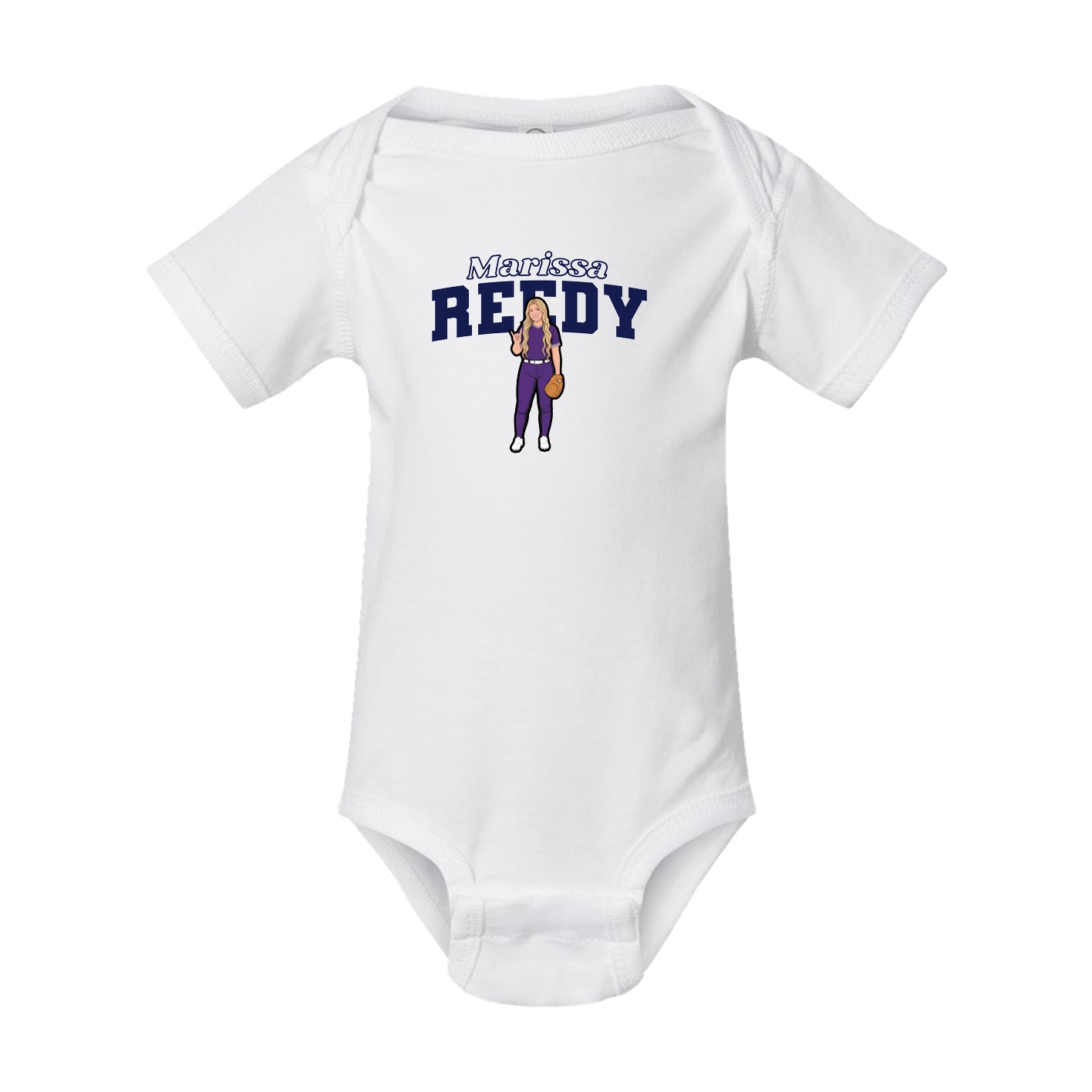 Baby Onesie — Name Arch in White