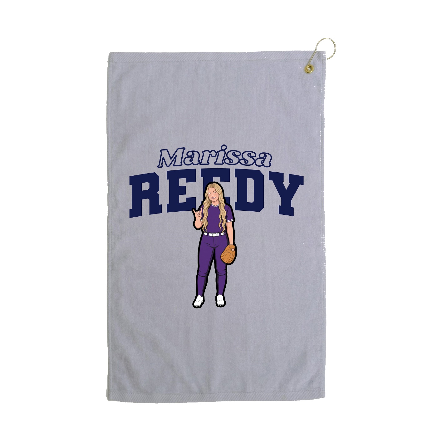 Golf Towel — Name Arch in Grey