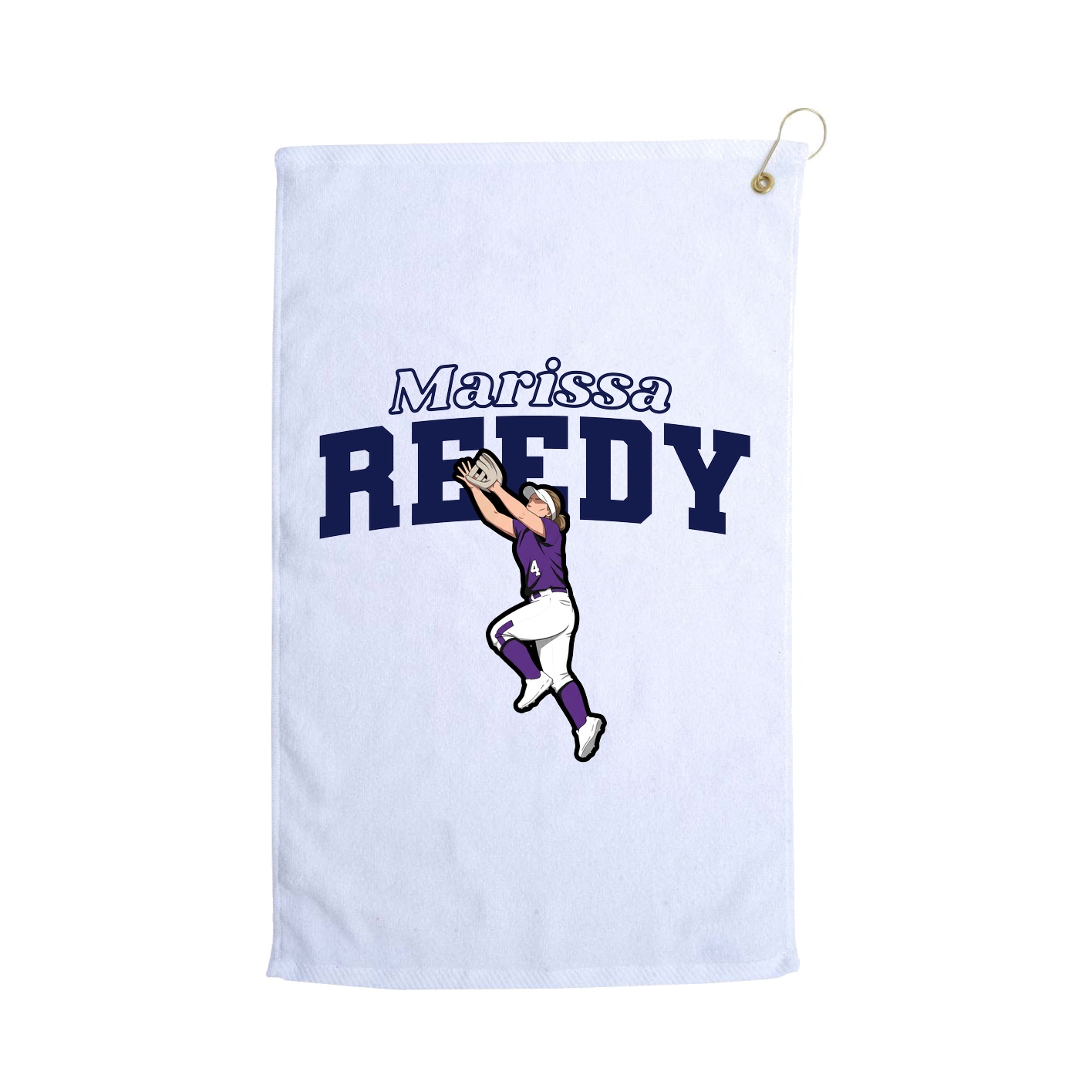Golf Towel — Name Arch in White