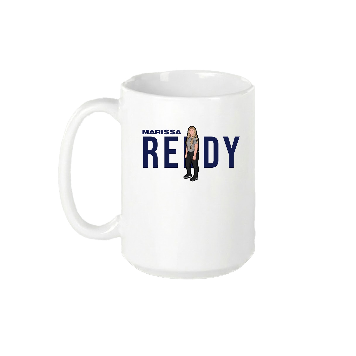 15oz Coffee Mug — Player Name in White