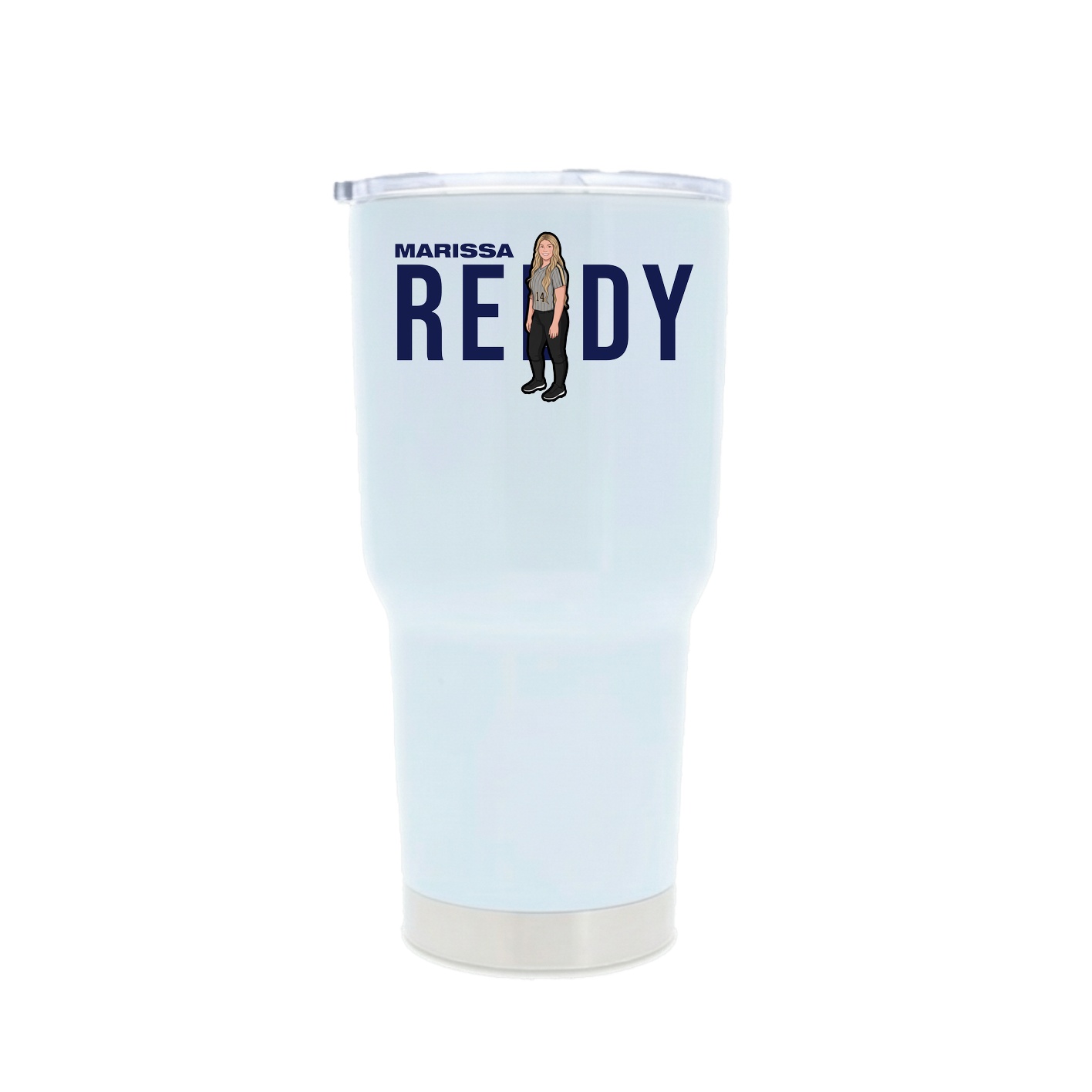 30oz Stainless Steel Tumbler — Player Name in White