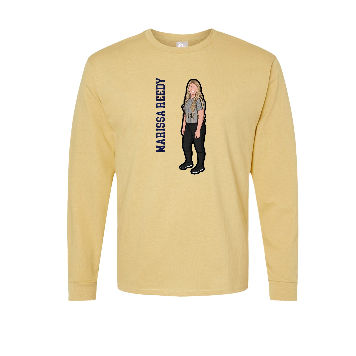 Long Sleeve Tee — Name Vertical in Vegas Gold