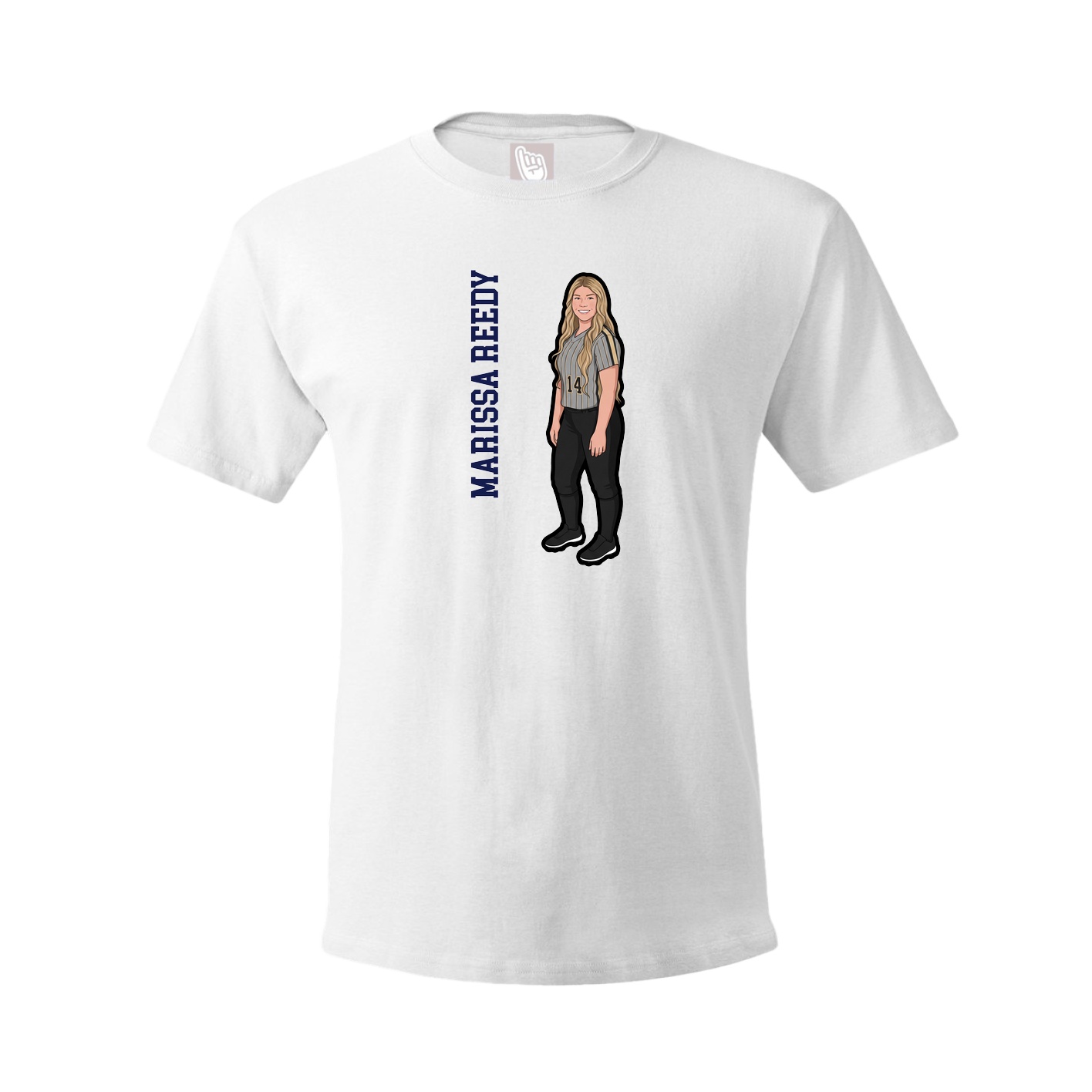 Youth Tee — Name Vertical in White