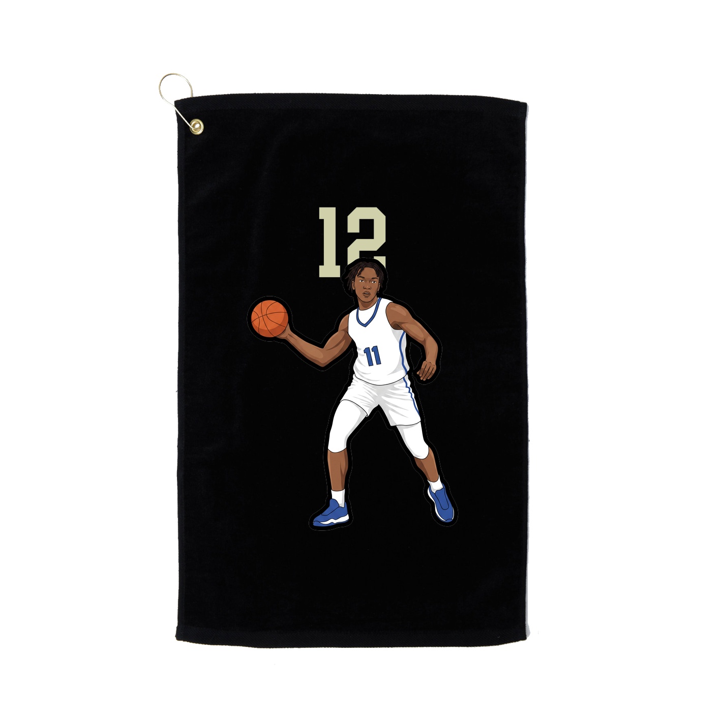 Golf Towel — Number Top in Black