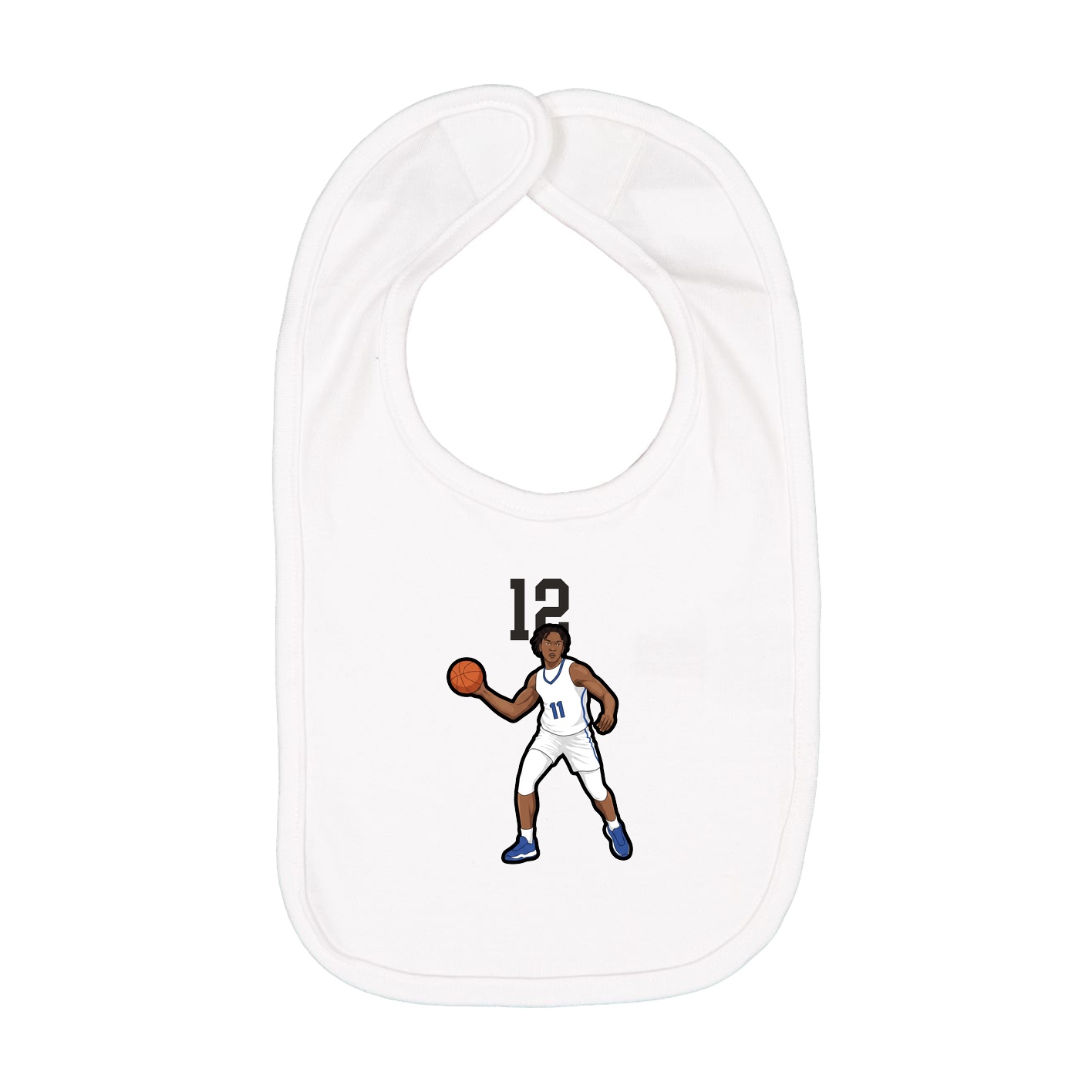 Infant Bib — Number Top in White