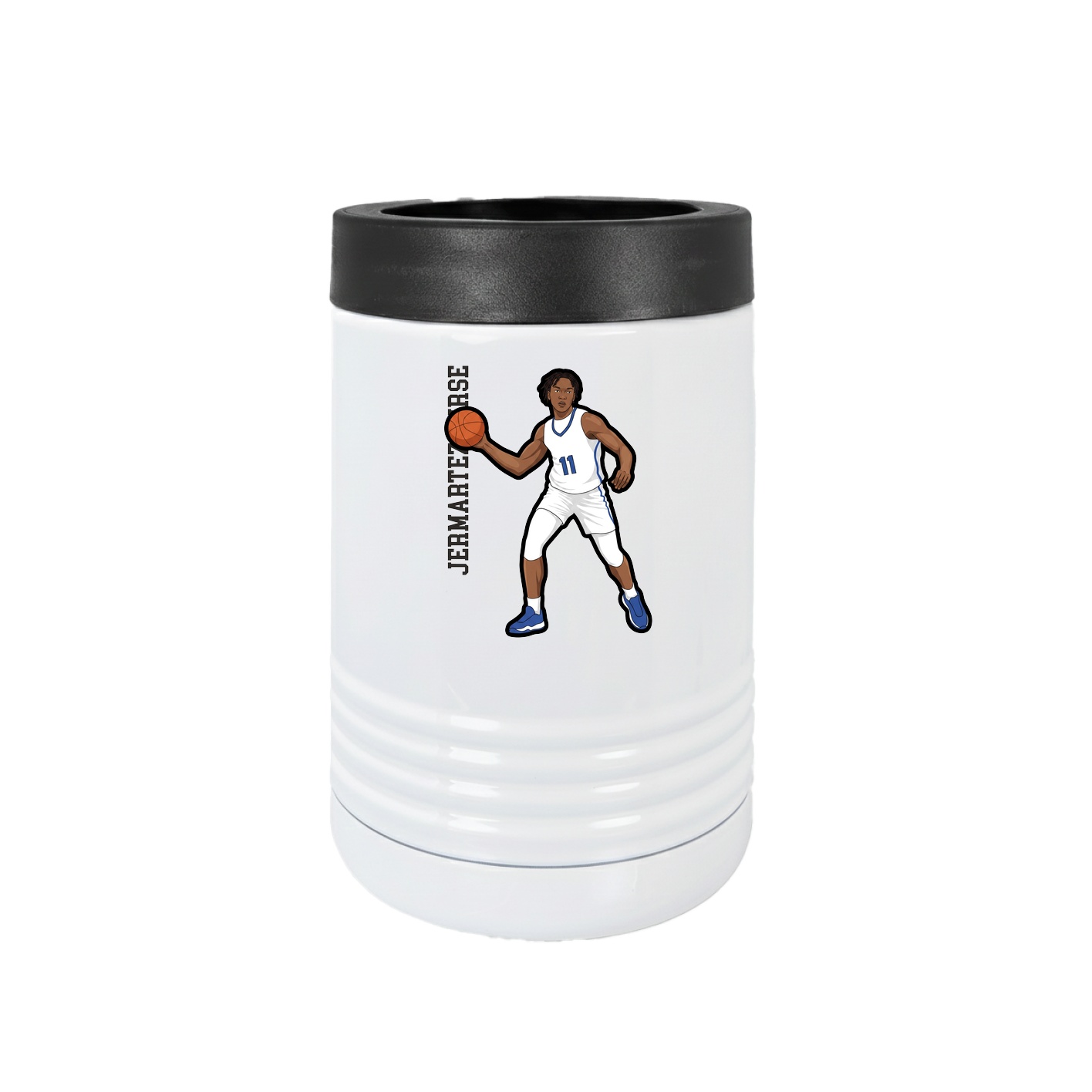 Beverage Holder — Name Vertical in White