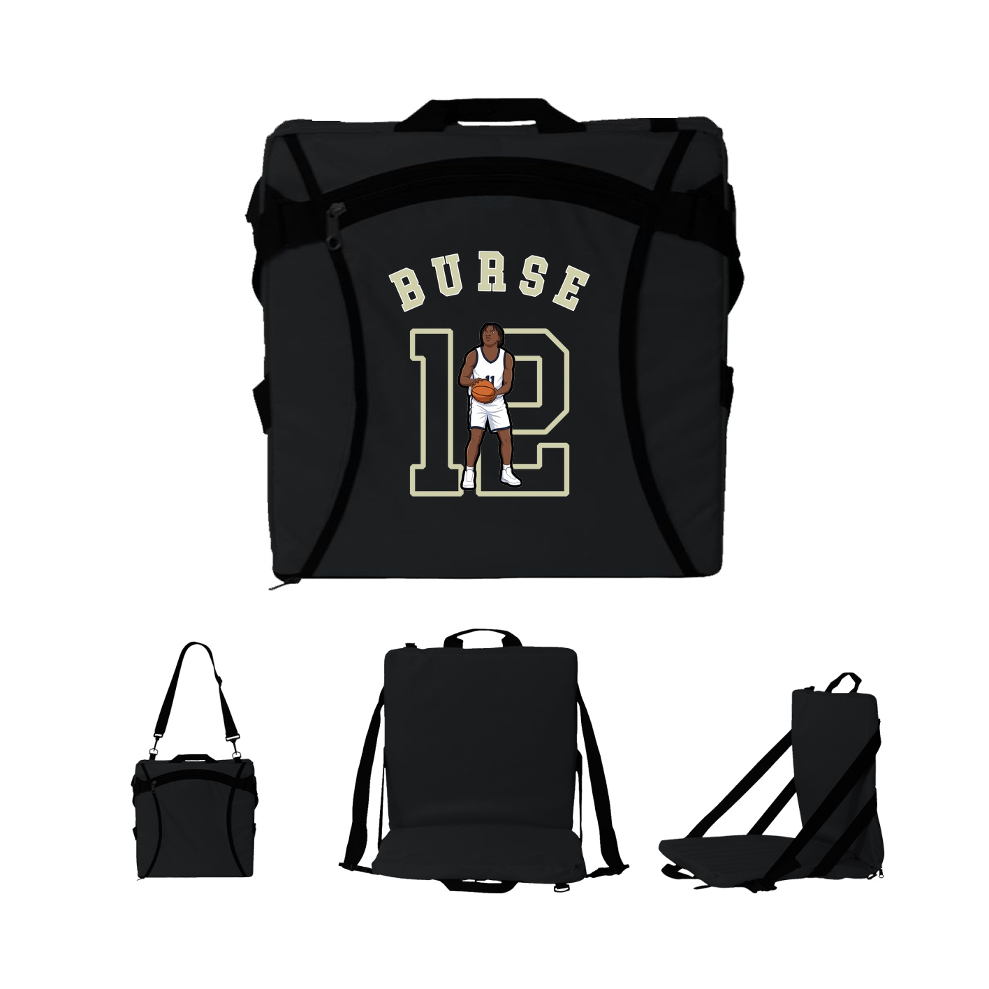 Folding Stadium Seat — Shirsey Arch in Black