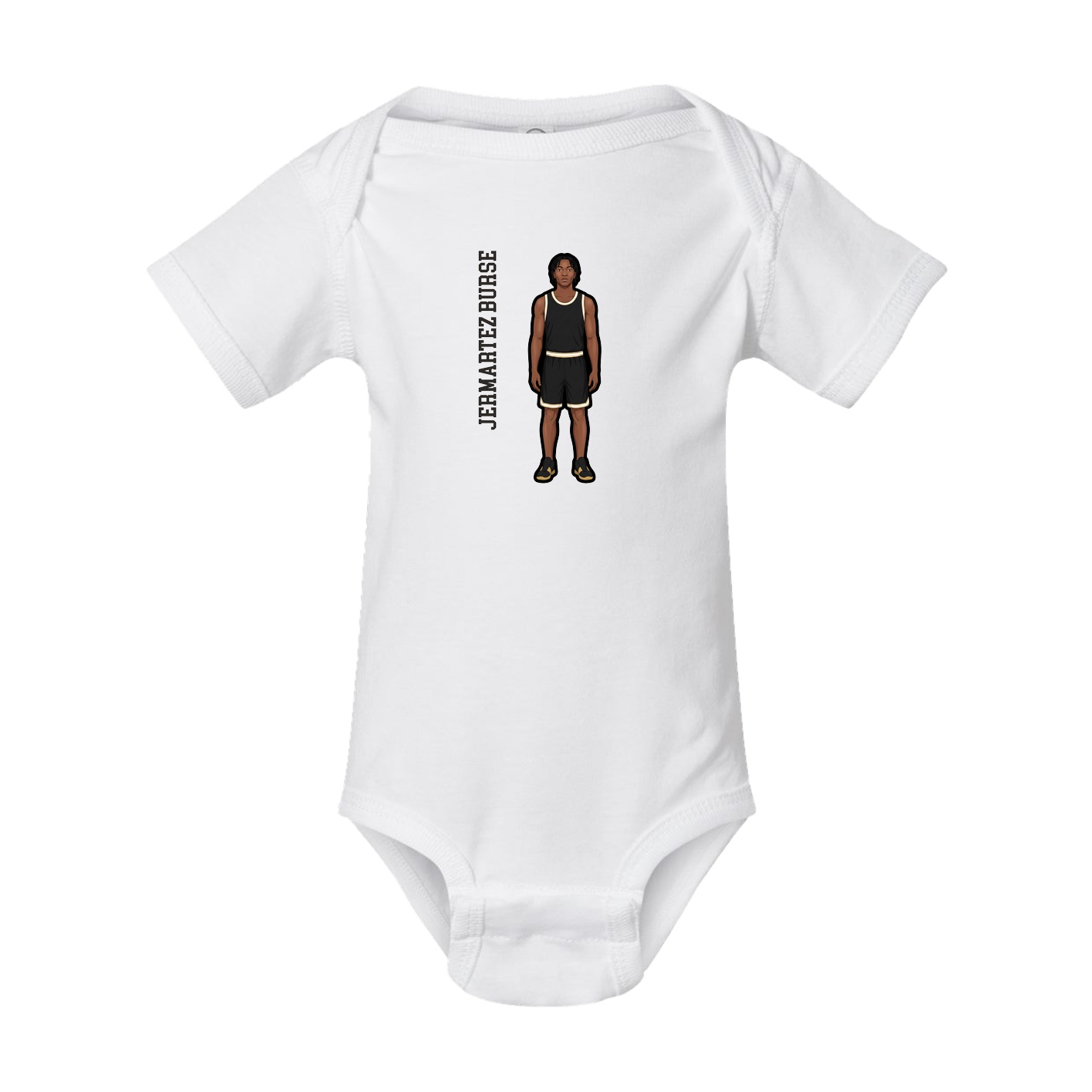 Baby Onesie — Name Vertical in White
