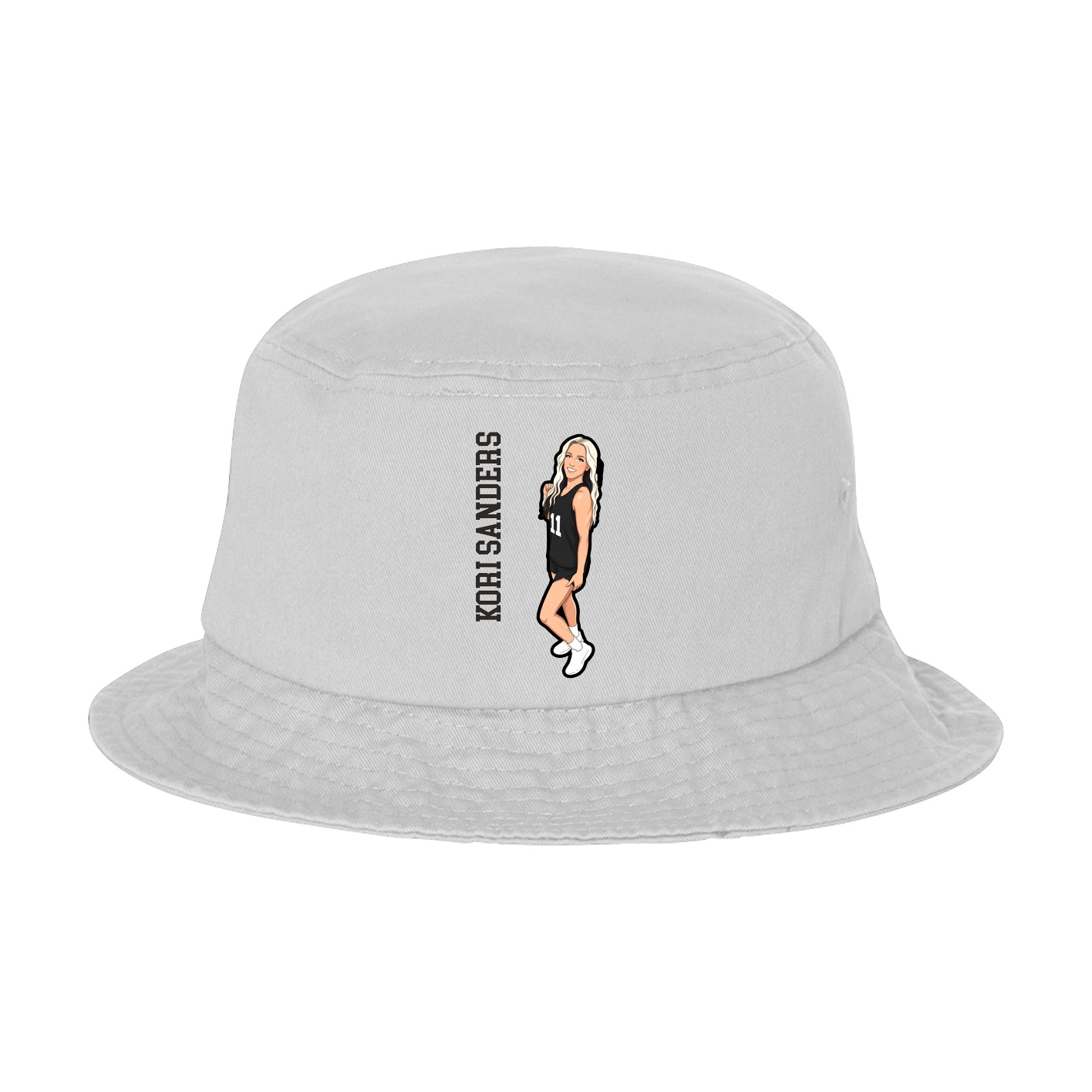 Bucket Cap — Name Vertical in White