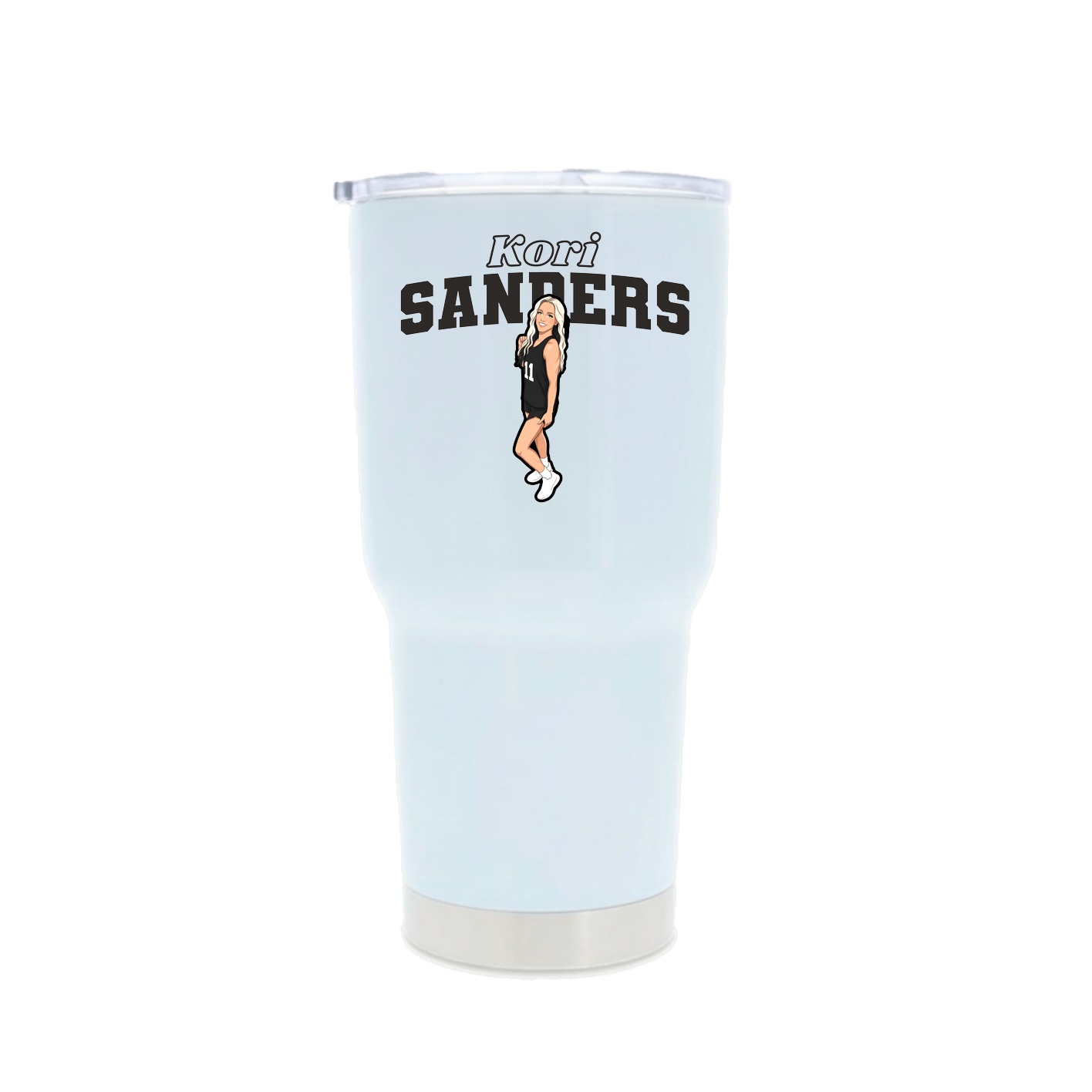 30oz Stainless Steel Tumbler — Name Arch in White