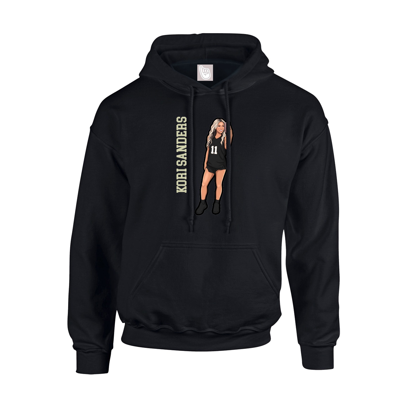 Hoodie — Name Vertical in Black