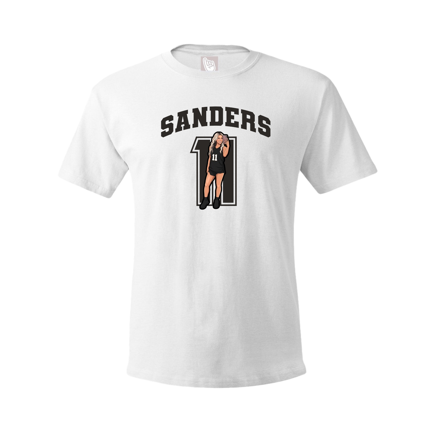 Youth Tee — Number in White