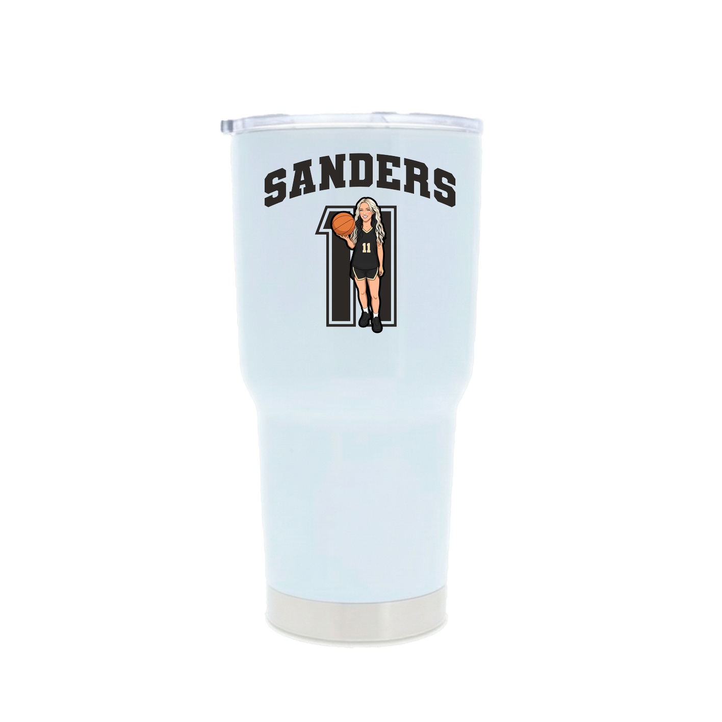 30oz Stainless Steel Tumbler — Number in White
